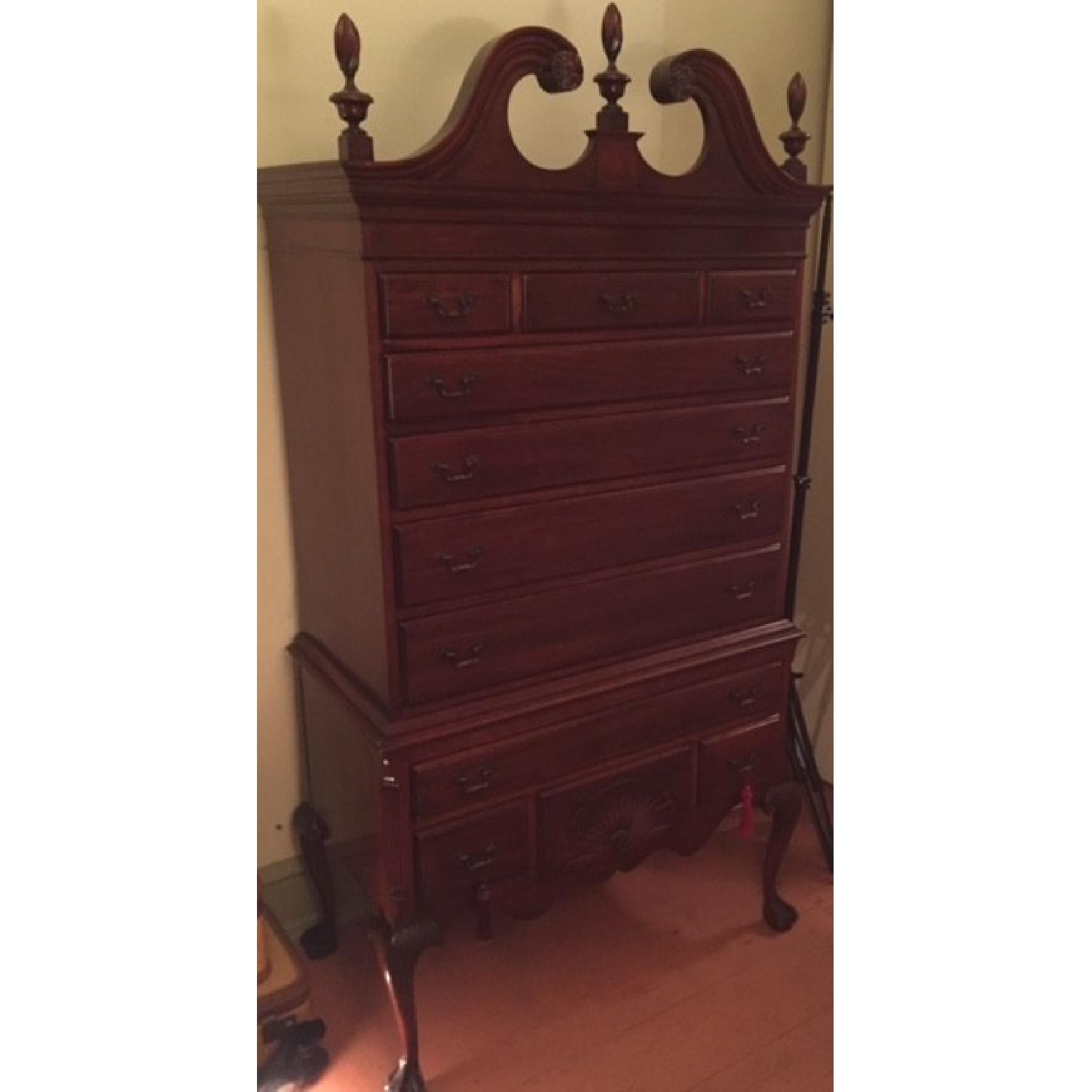 Georgetown Galleries Queen Anne Solid Mahogany 11 Drawer Highboy - image-1