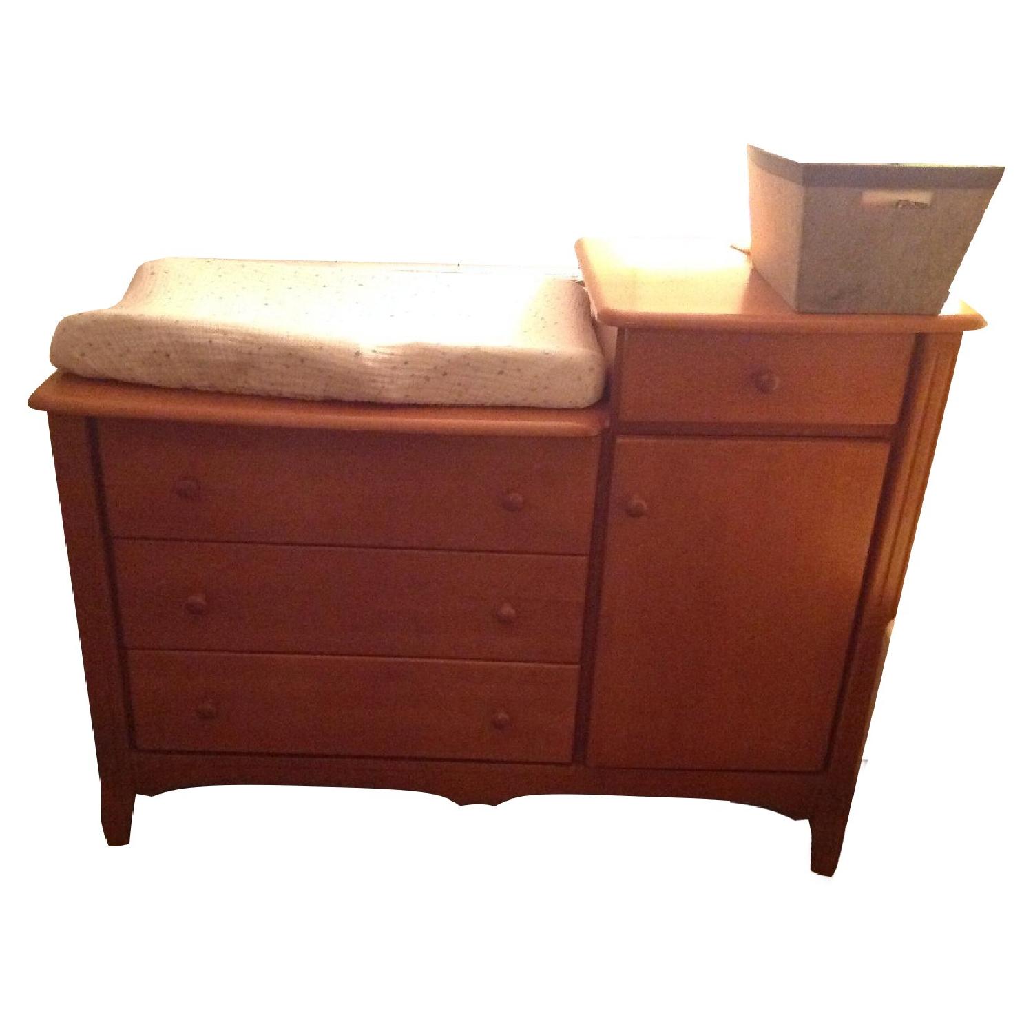 wedding dress stores san francisco Hushly Baby Change Table with Drawers in White & Natural  Luxo Living