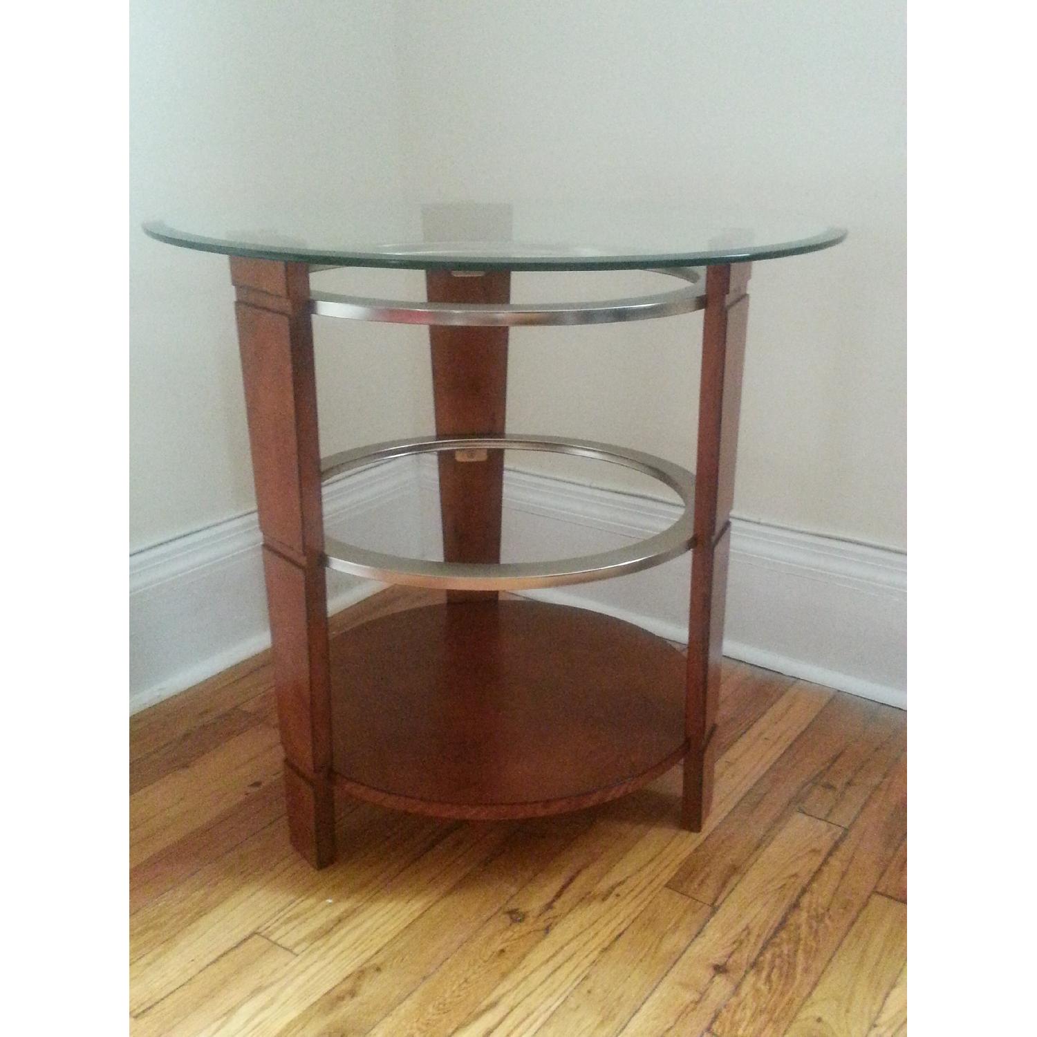 Round GlassTop Side Tables 2 Available AptDeco