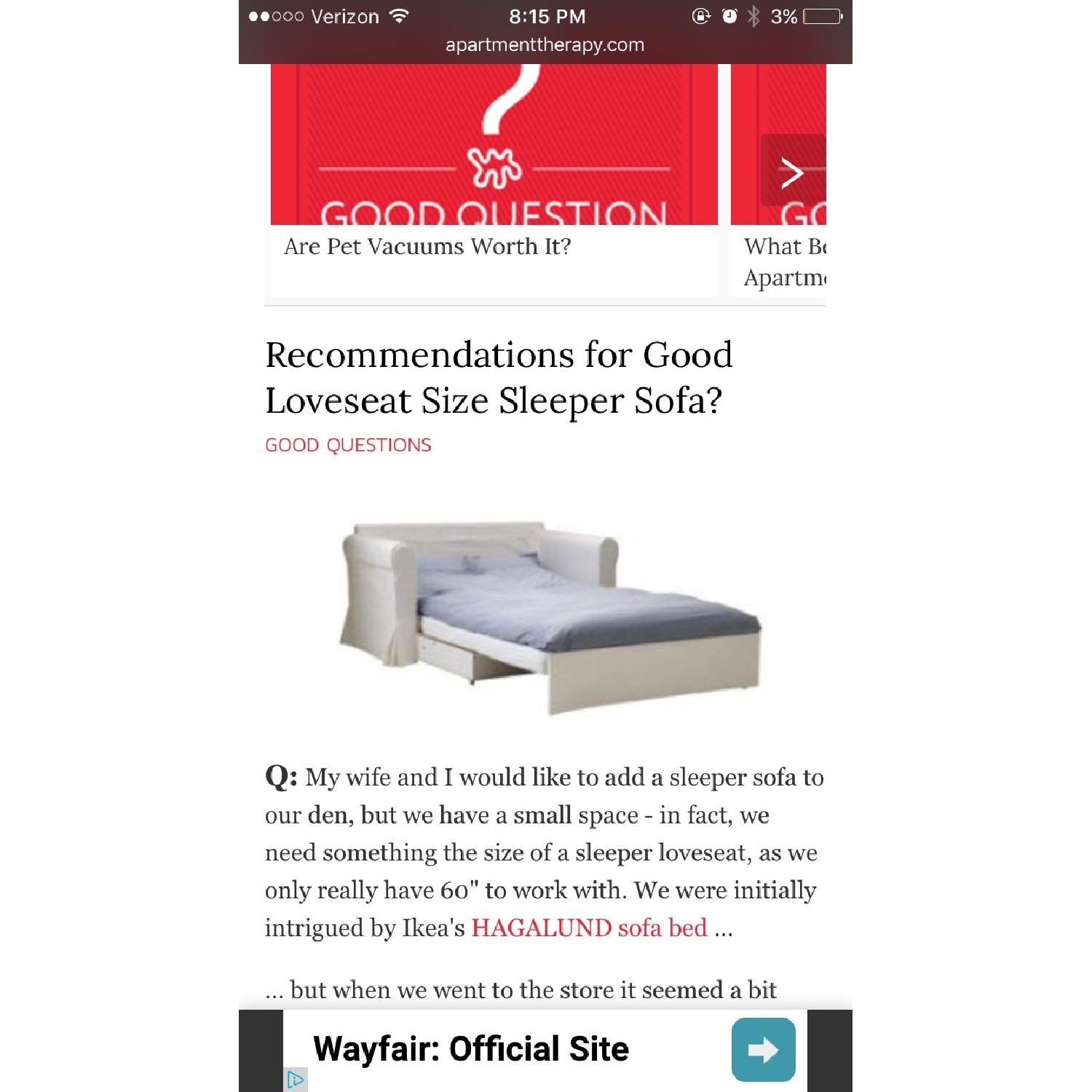 Ikea Hagalund Sleeper Loveseat - image-5