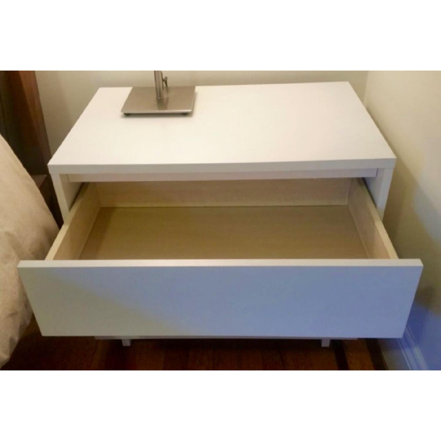 Target White Nightstands with Drawer and Shelf Pair AptDeco