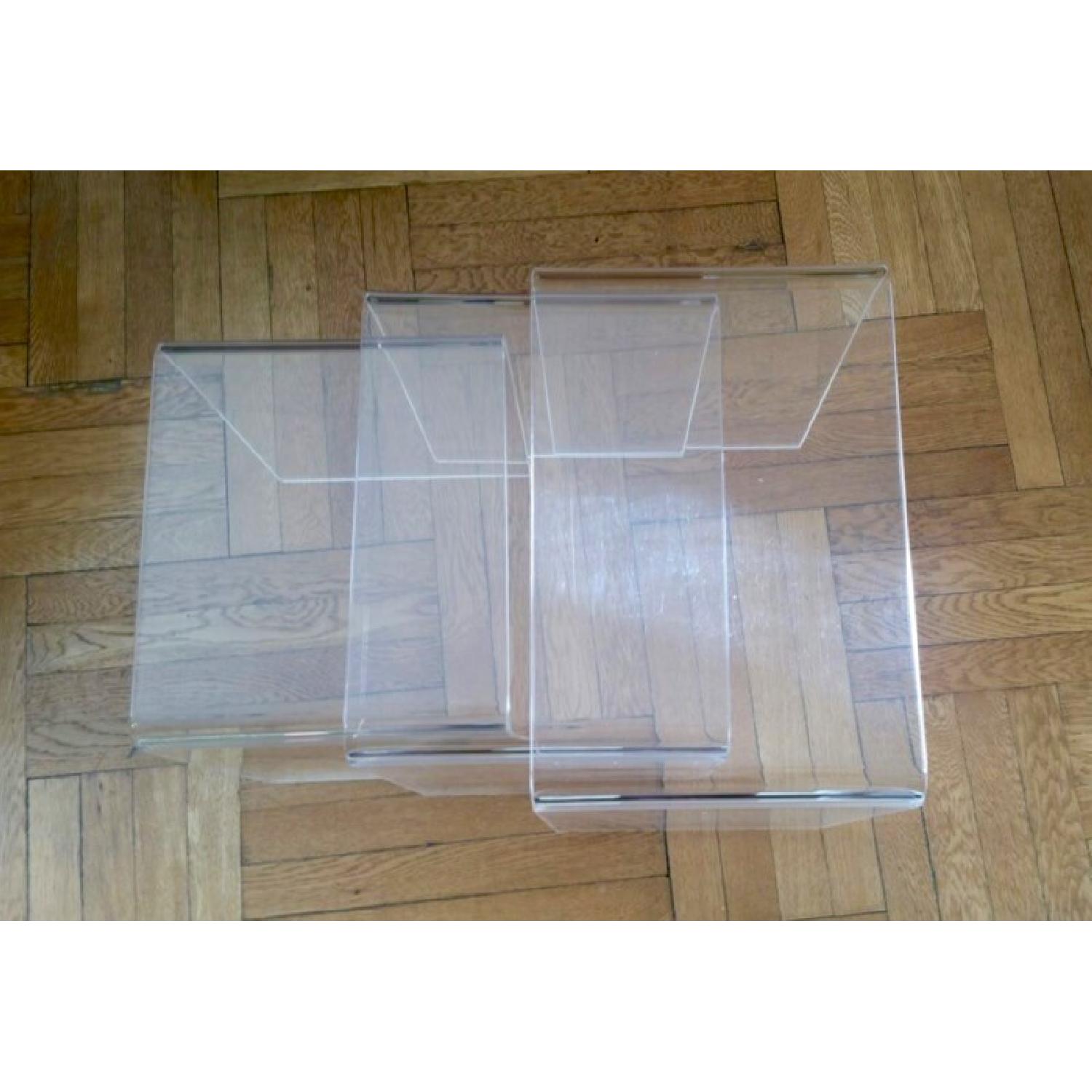 CB2 3-Piece Peekaboo Clear Acrylic Nesting Table Set - image-1