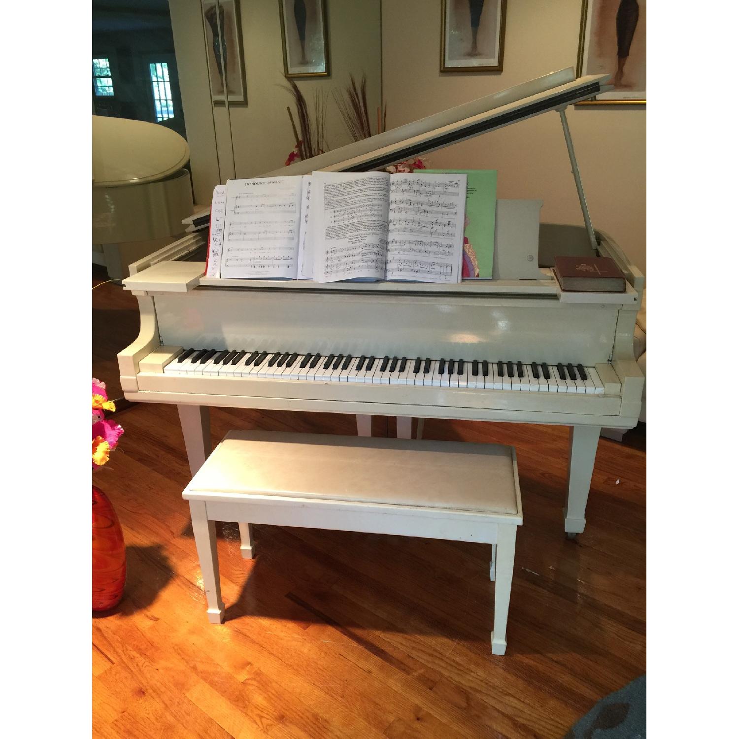 Mansfield White Baby Grand Piano - image-1