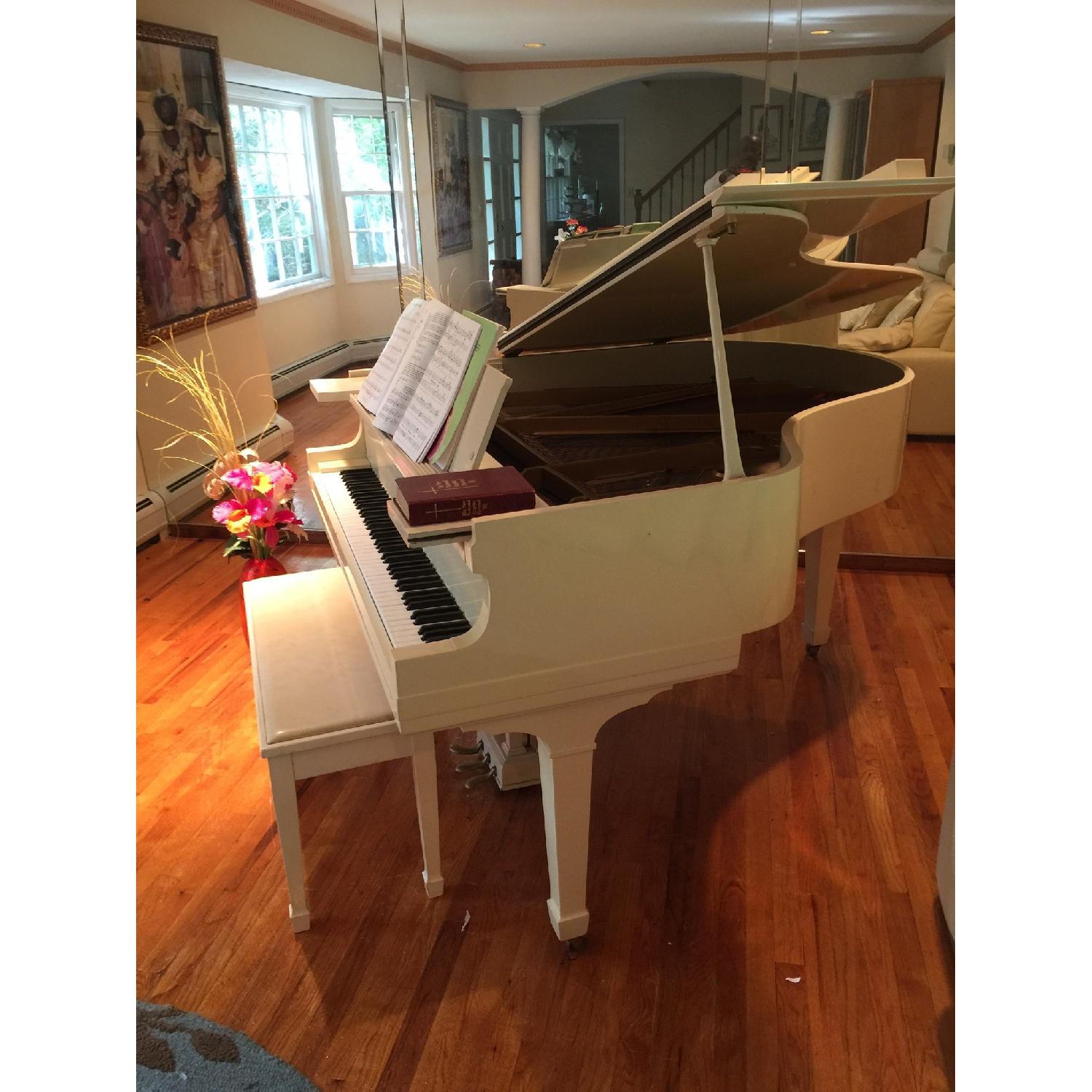 Mansfield White Baby Grand Piano - image-2