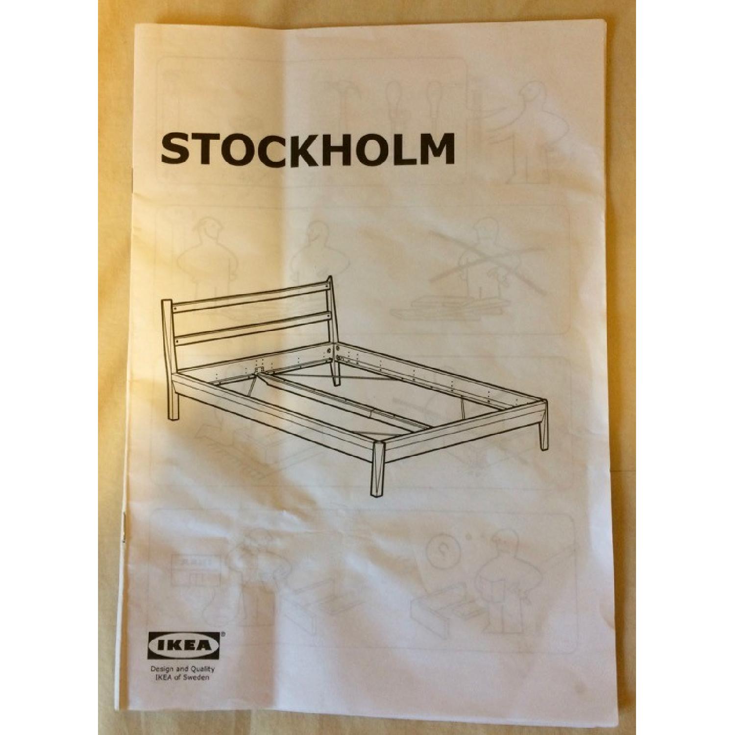 Ikea Stockholm Solid Wood and Leather Queen Bed Frame - image-6