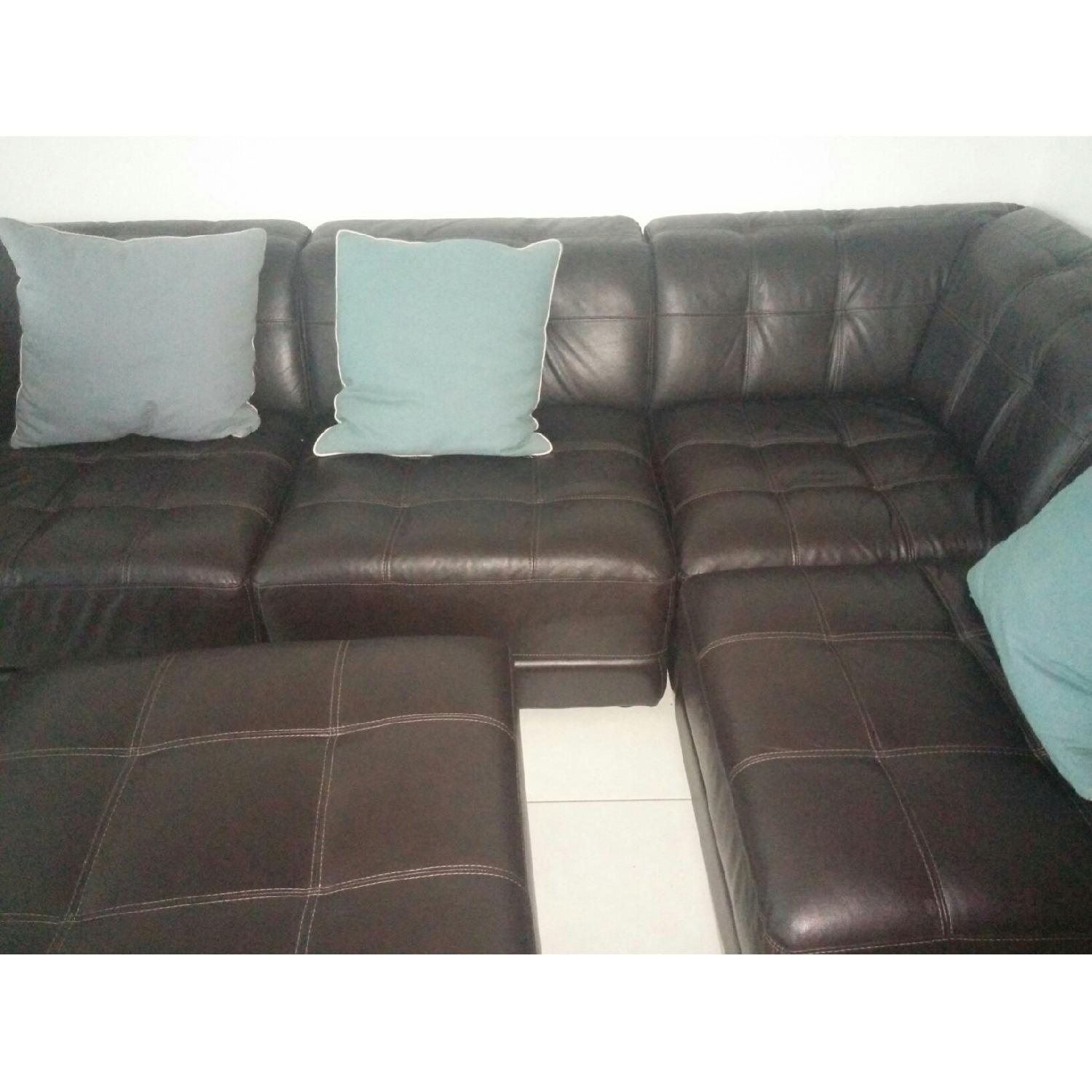 Stacey Leather 5-Piece Modular Sectional Sofa - image-2