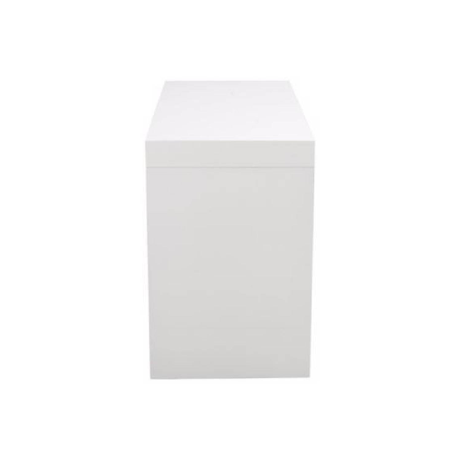 Euro Style High Gloss White Lacquer Desk - image-7