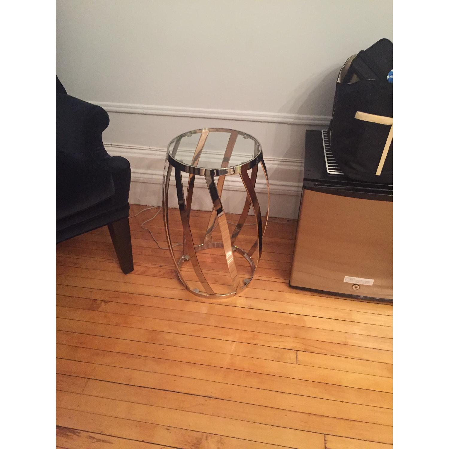 Ethan Allen Nickel Twist Table - image-1