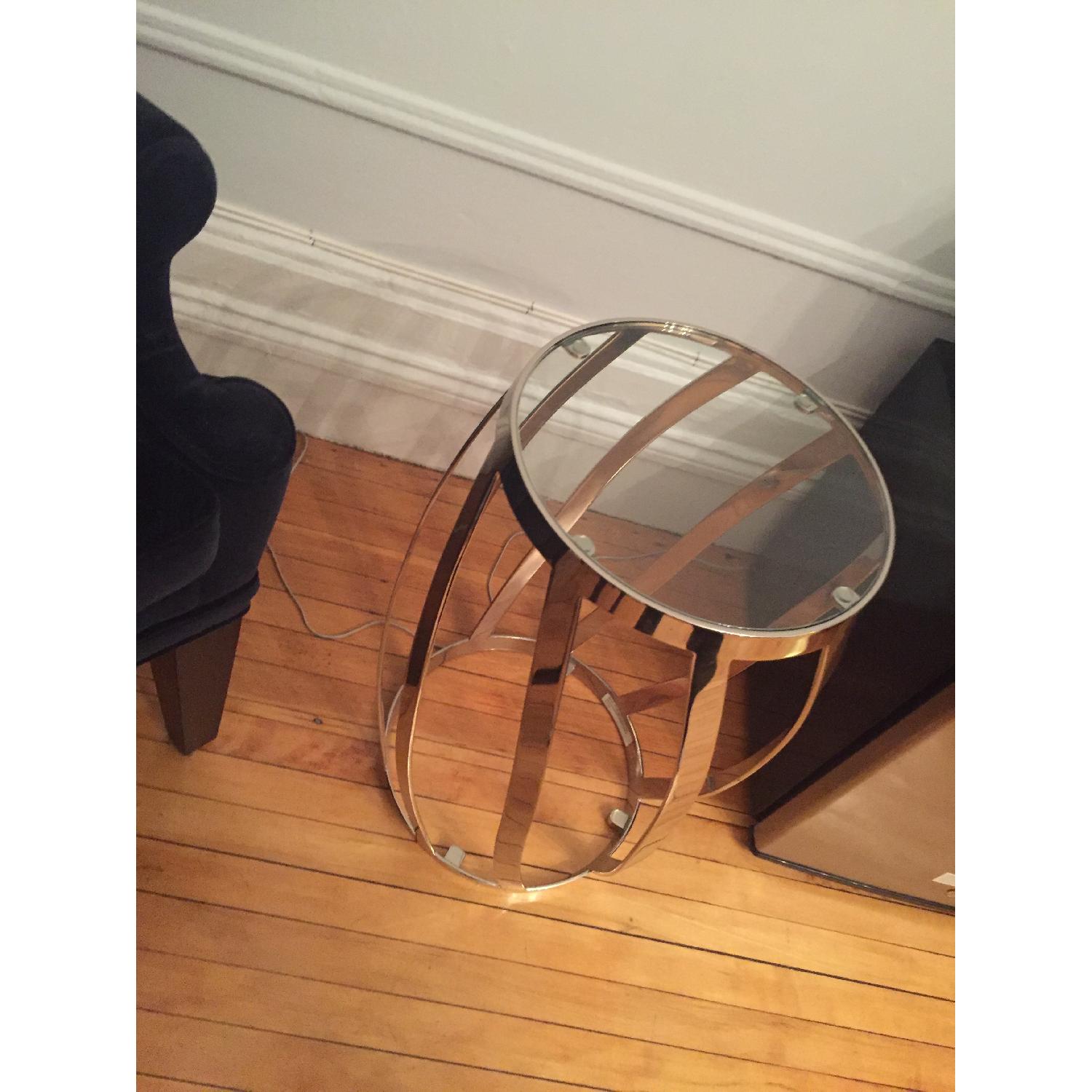 Ethan Allen Nickel Twist Table - image-2