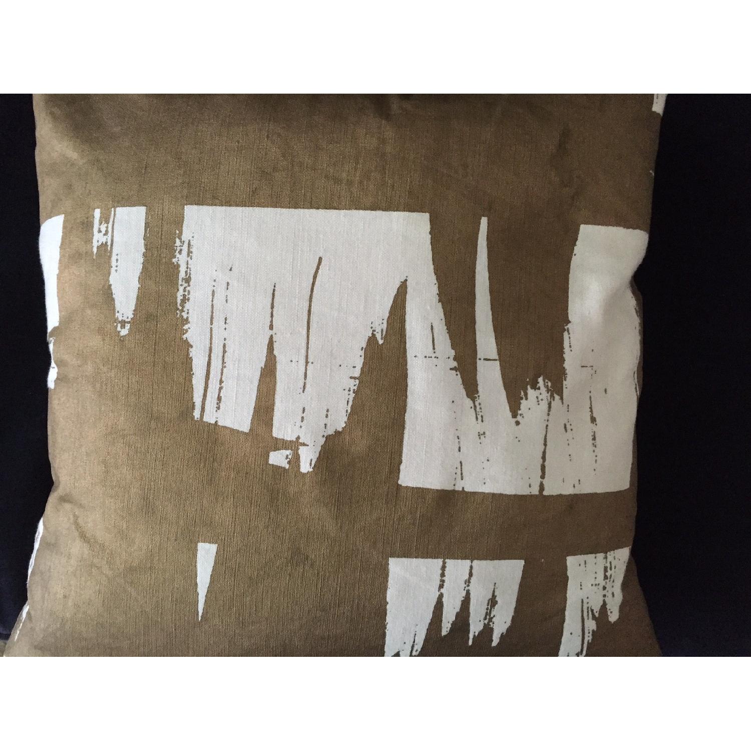 John Robshaw Gold Brushstroke Pillows - 2 Available - image-1