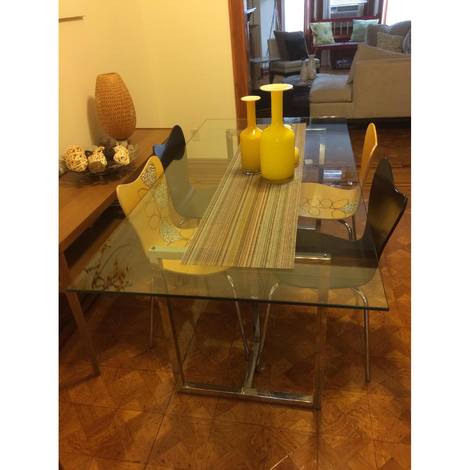 CB2 Silverado Rectangular Dining Table w/ 4 West Elm Chairs - AptDeco