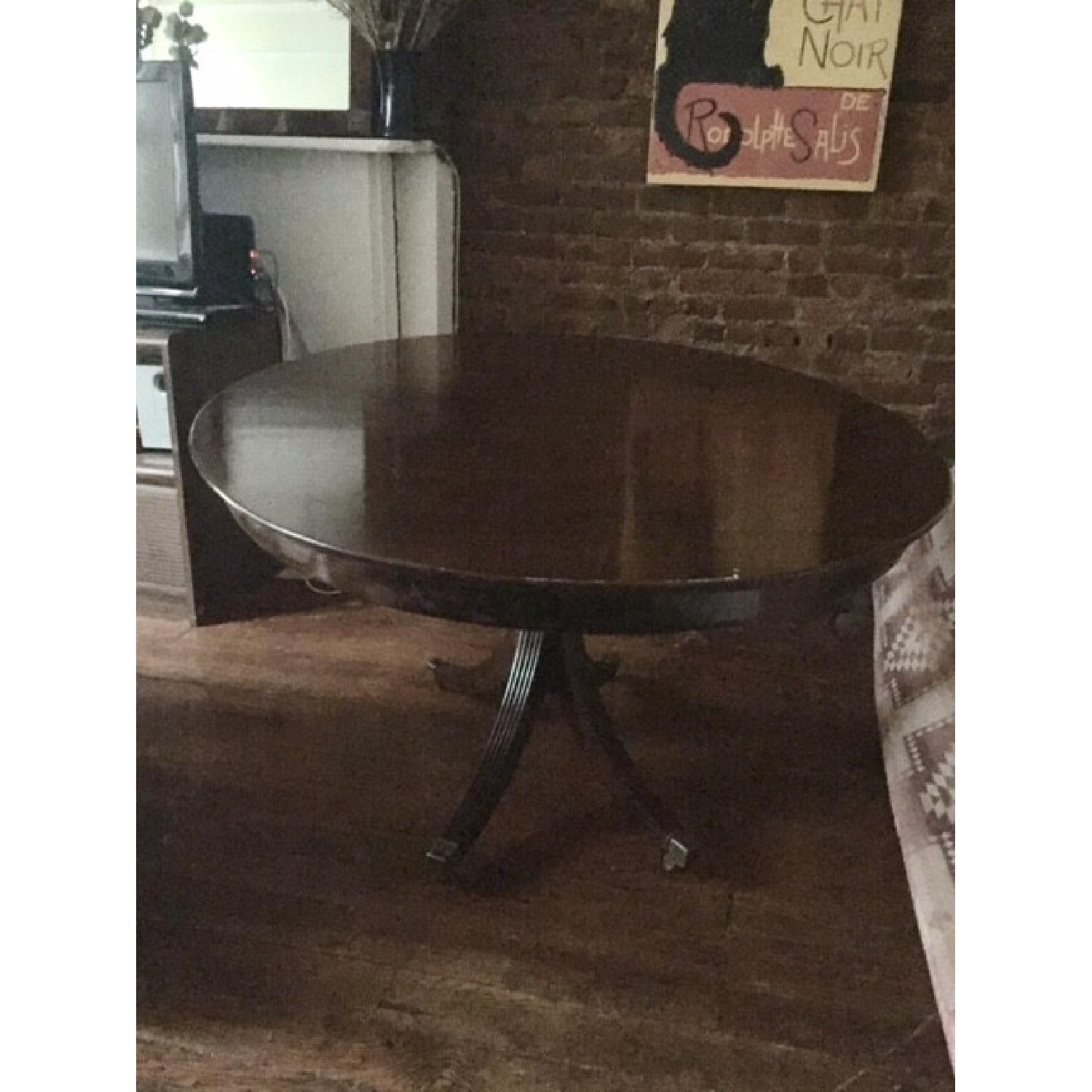 Vintage Single Pedestal Oval Dining Table - image-1