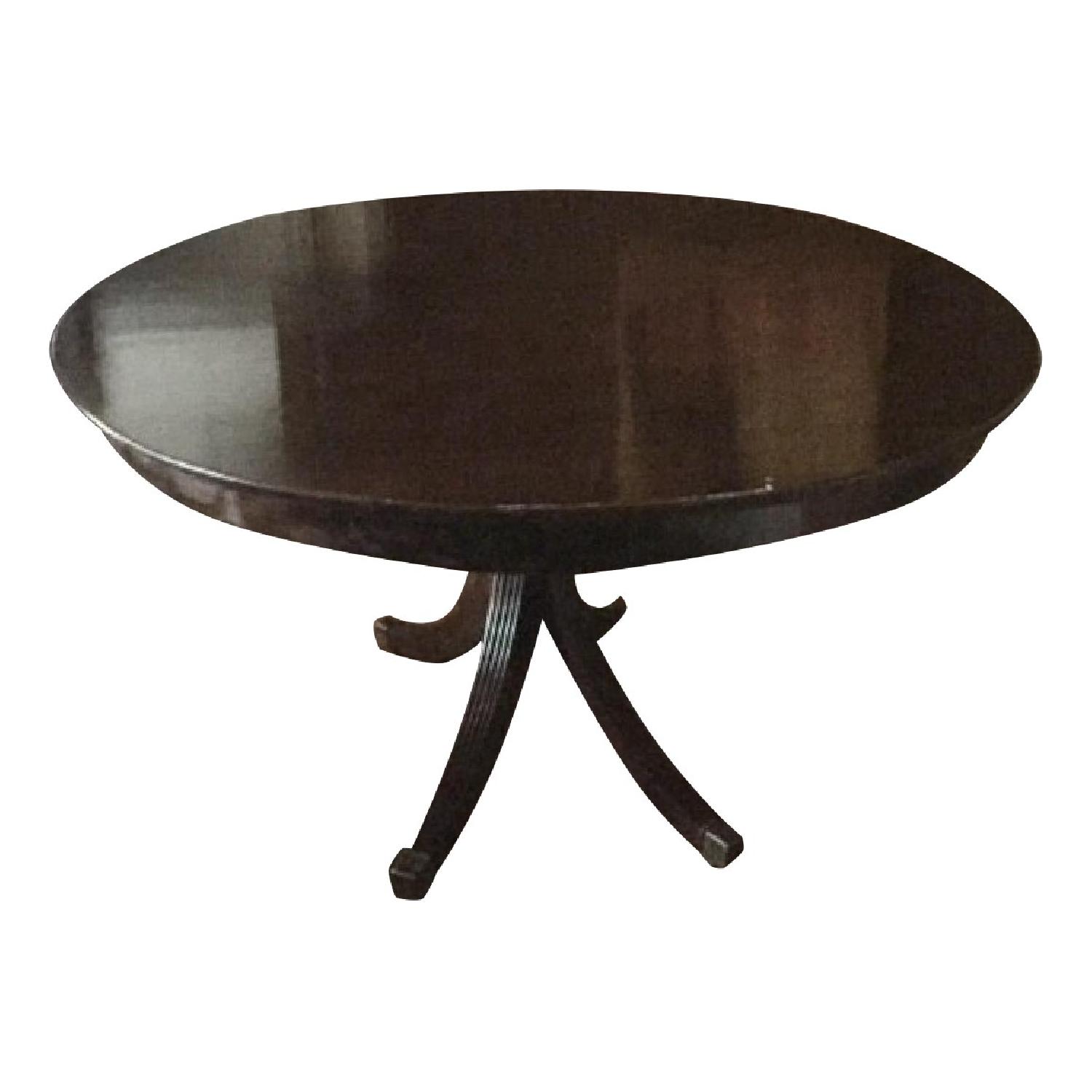 Vintage Single Pedestal Oval Dining Table - image-0
