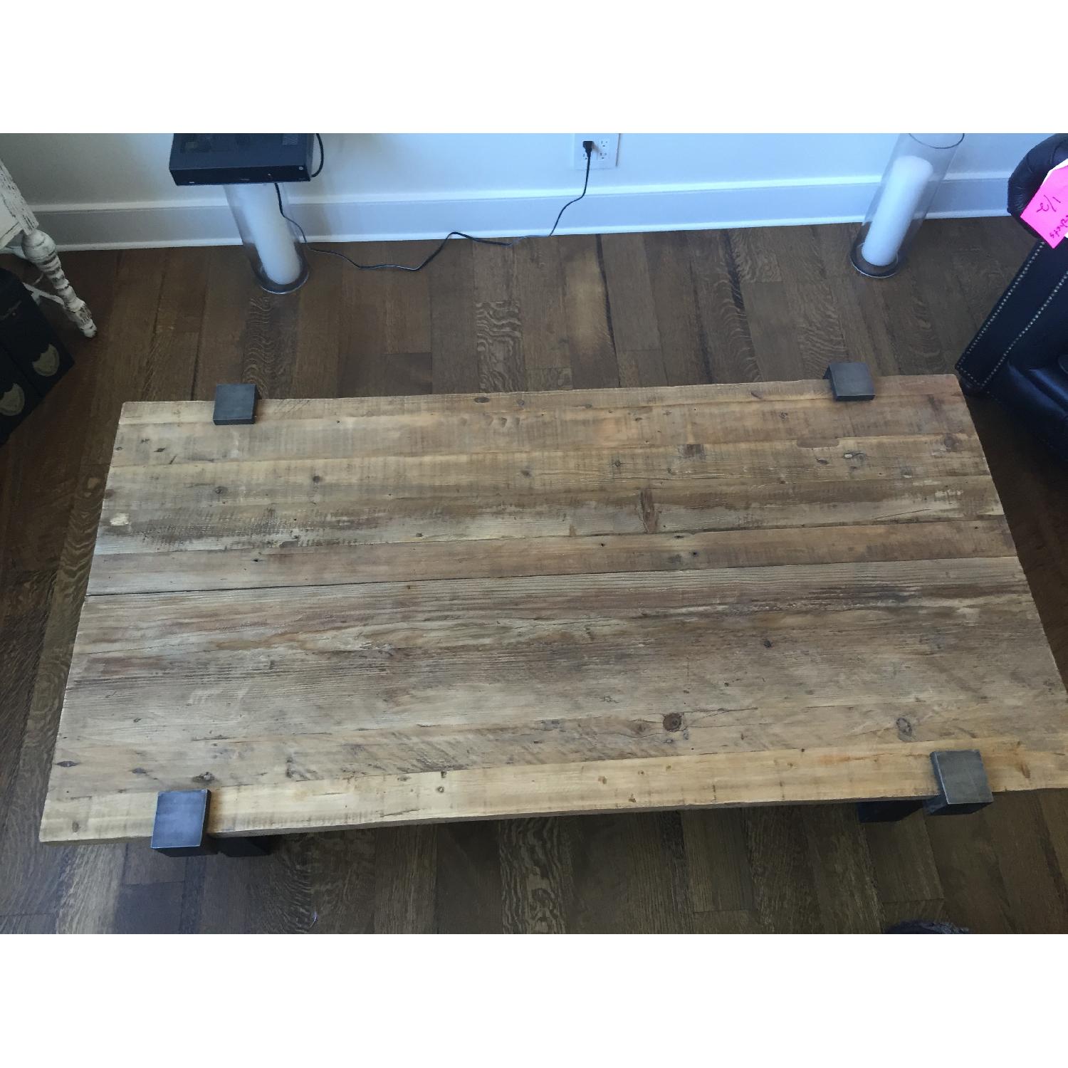 Restoration Hardware Reclaimed Pine & Steel Clamp Coffee Table - image-4