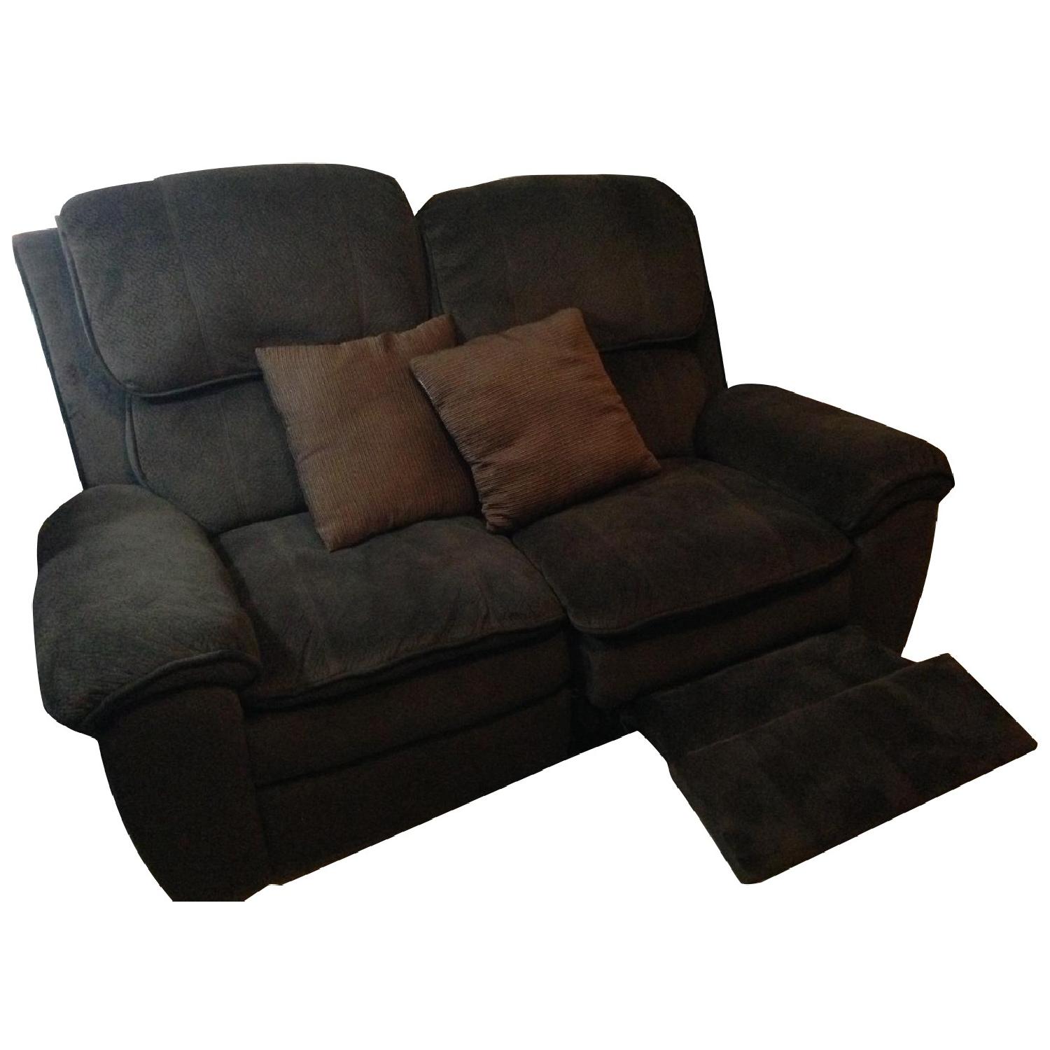 Home Elegance Reilly Collection Chocolate Microfiber Recliner LoveSeat - image-0