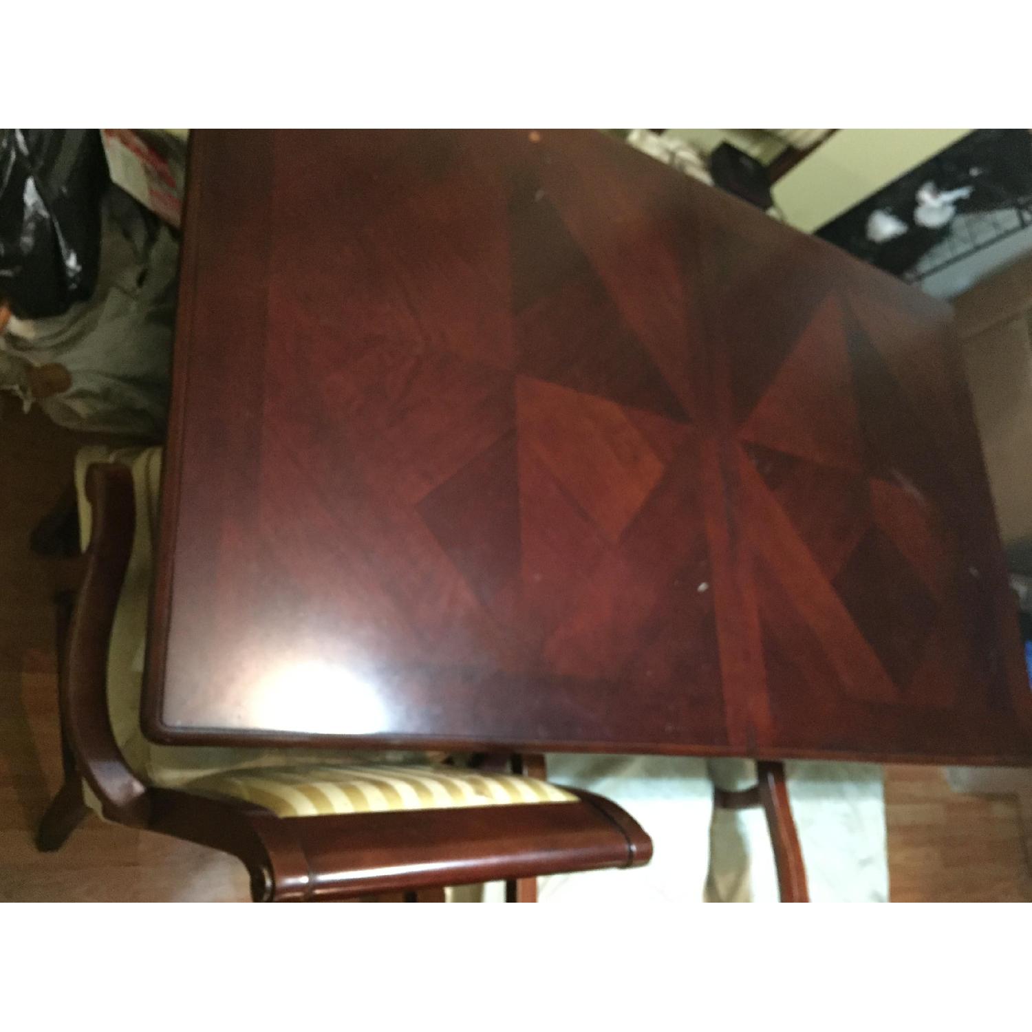 Expandable Cherry Wood Dining Table w/ 6 Chairs - image-3