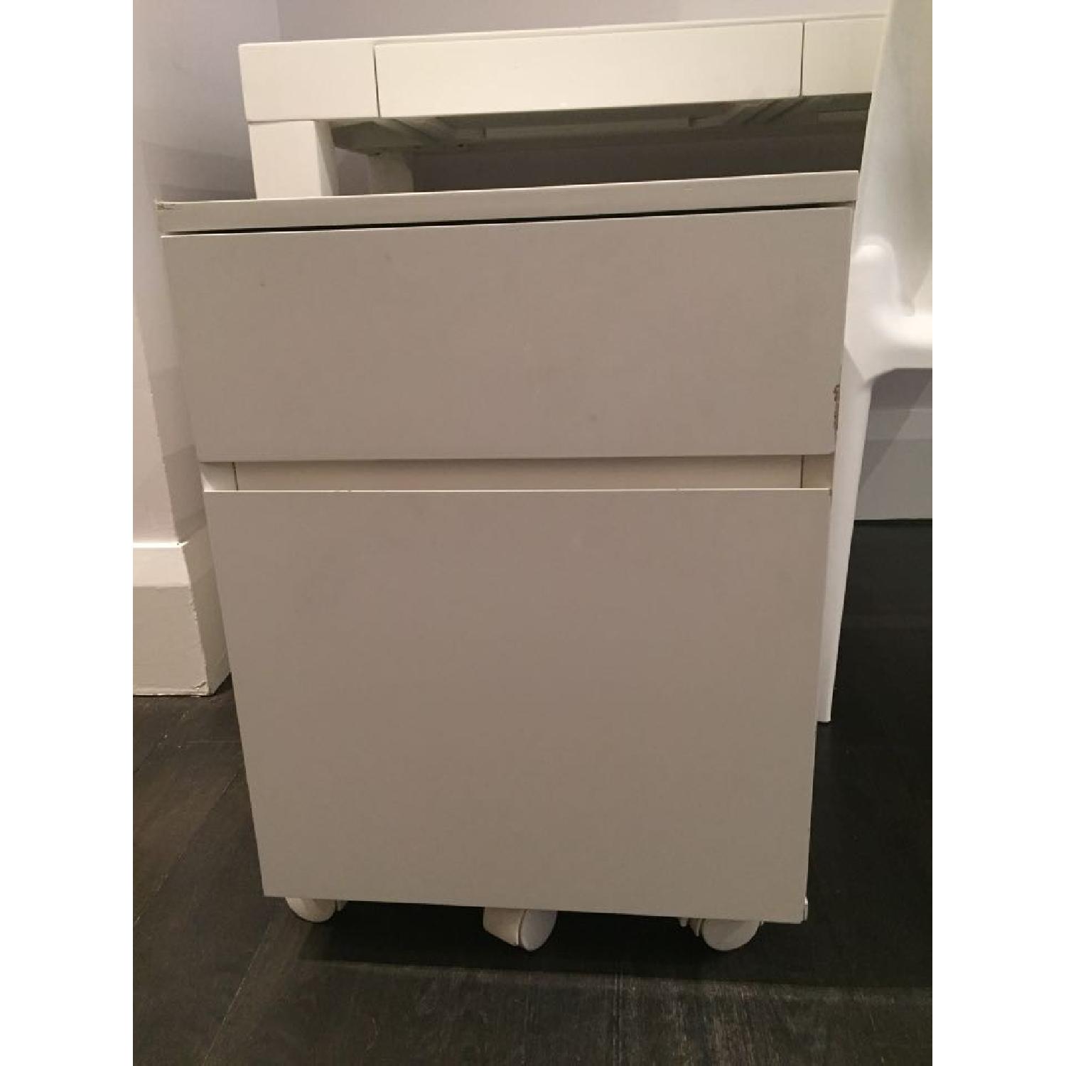 West Elm Style Mid-Century Modern Parsons Desk + Matching Chair & File Cabinet - image-15