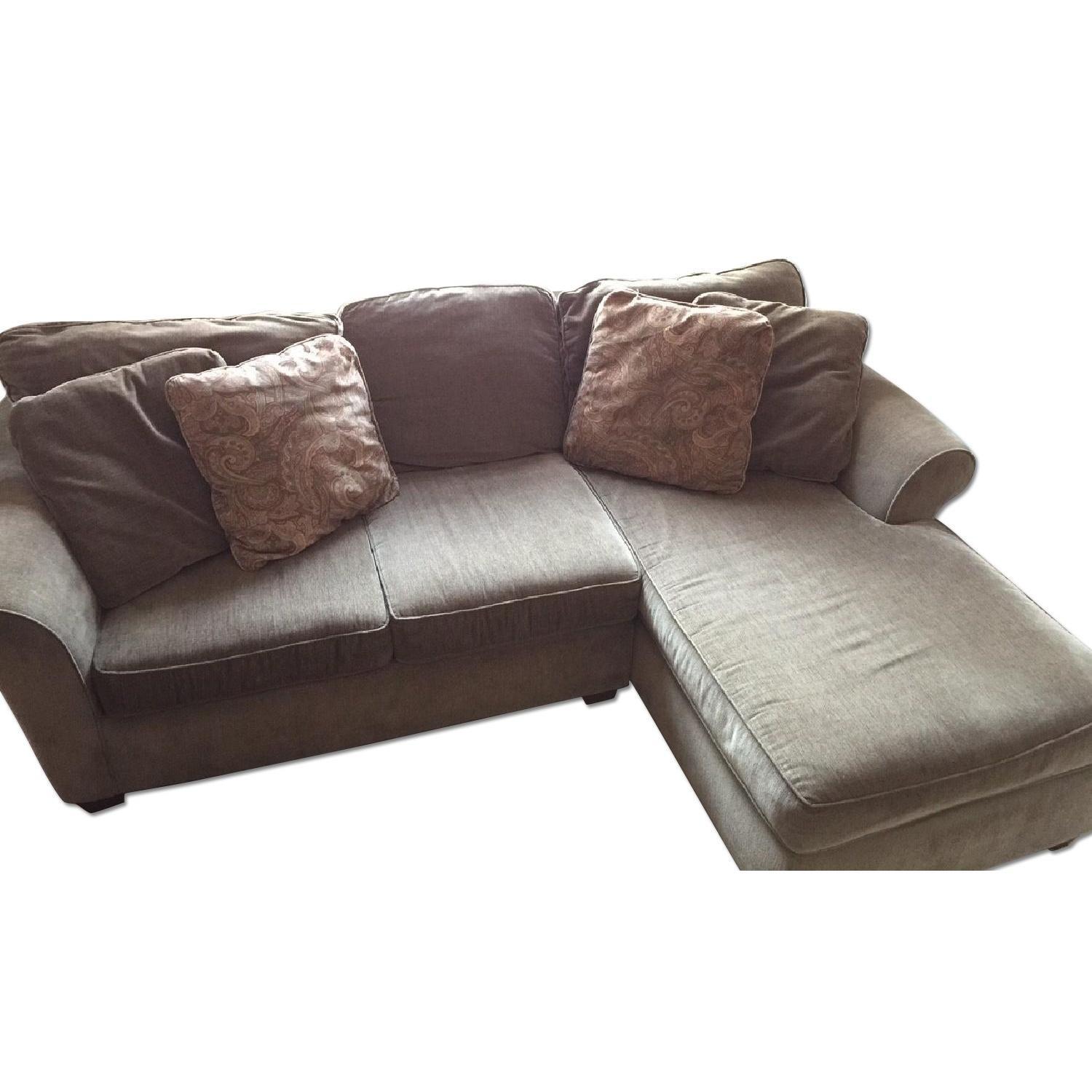 Raymour & Flanigan 2 Piece Microfiber Sectional Sofa - AptDeco