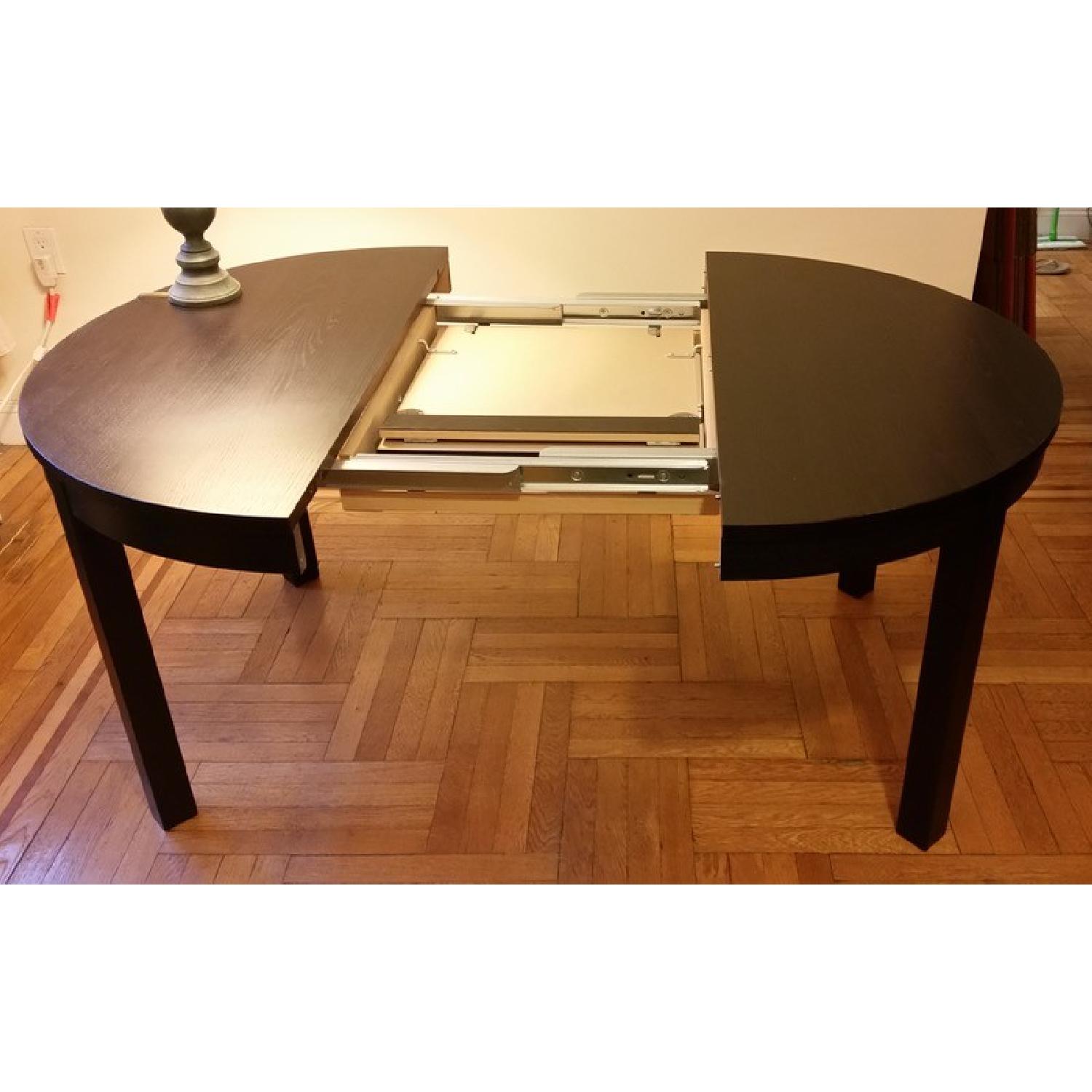 Ikea Bjursta Extendable Brown-Black Round Table w/ 4 Chairs - image-3