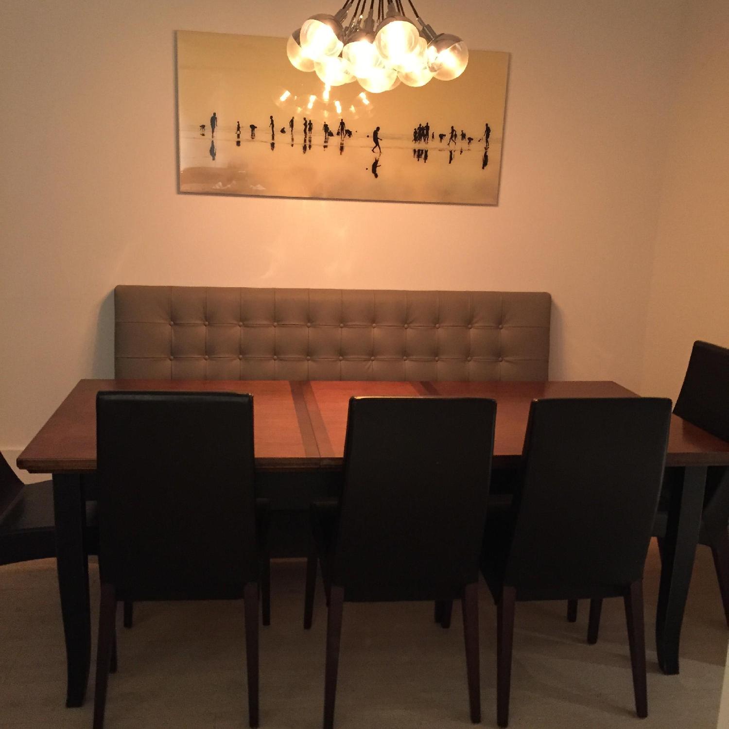 Jensen Lewis Calligaris Leather & Wood Dining Chairs - Set of 8 - image-5