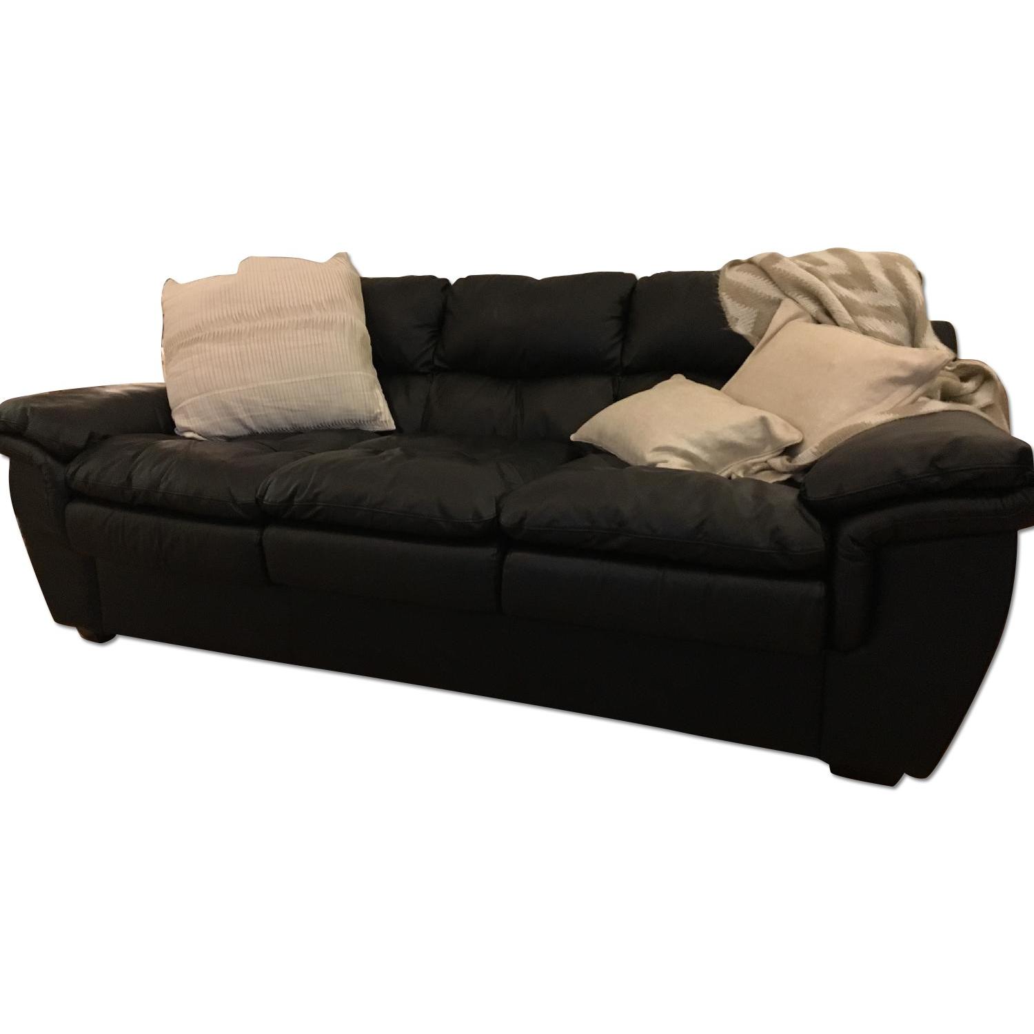 3 Seater Leather Fold Out Sofa Bed AptDeco