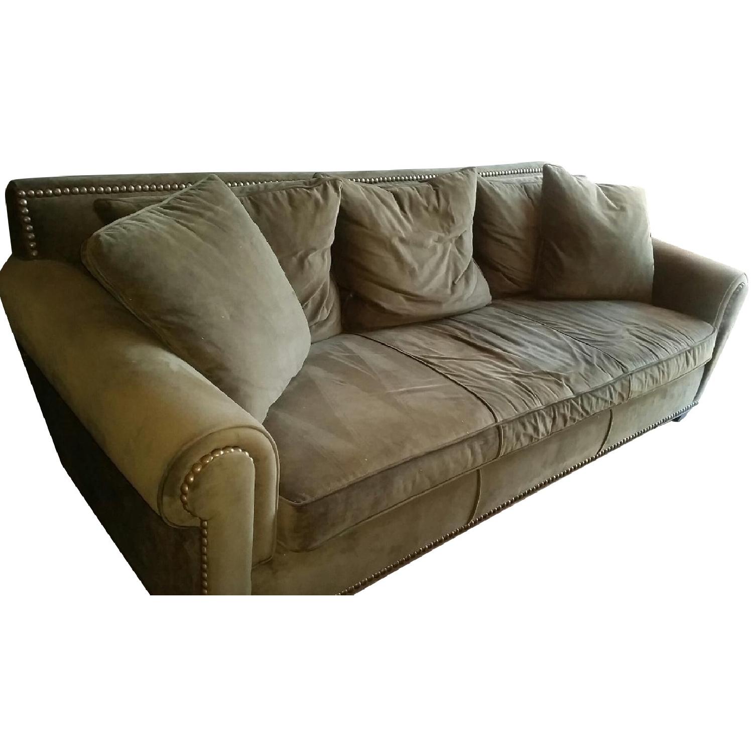 Z Gallerie Olive Green Chesterfield Sofa - image-0