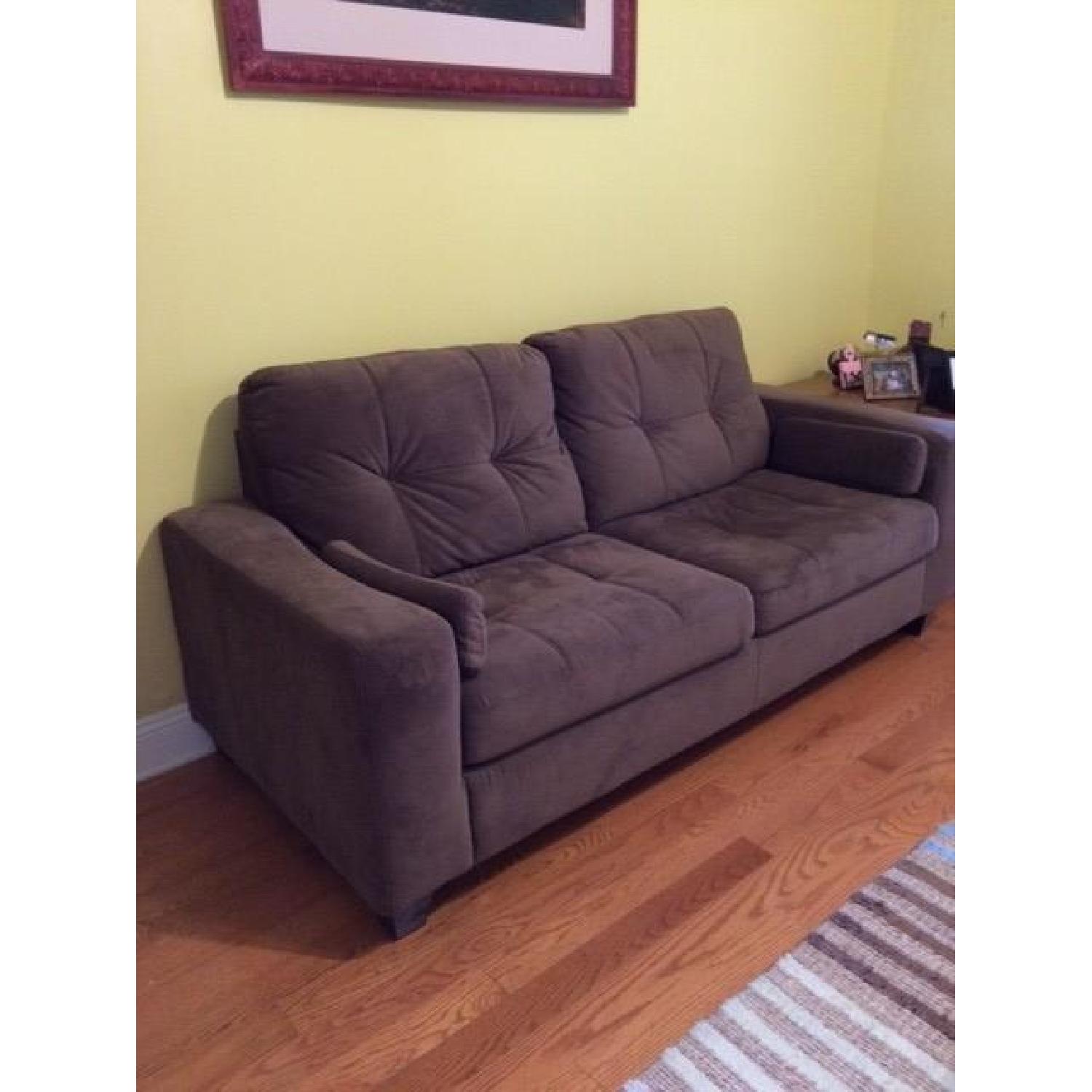 Jennifer Convertibles Microfiber Sofa with PullOut Bed AptDeco