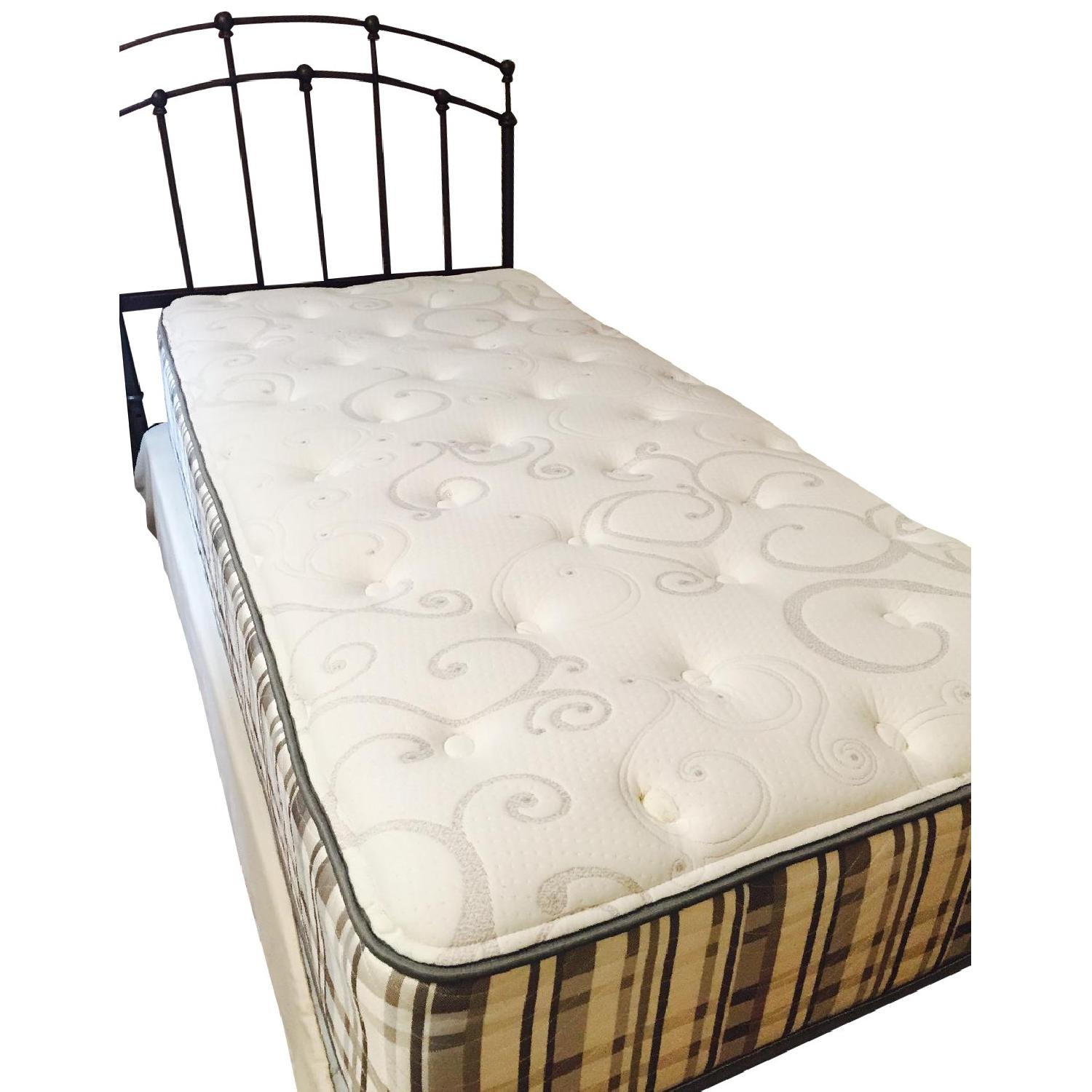 Raymour & Flanigan Twin Size Metal Headboard & Frame AptDeco