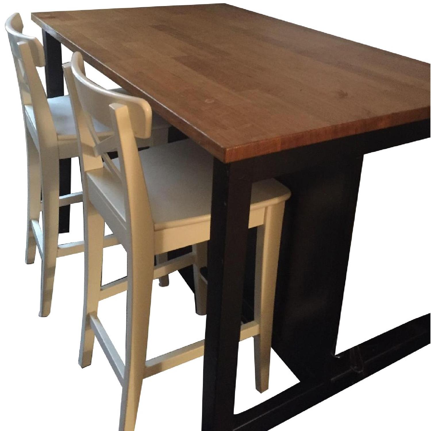 IKea Stenstorp Kitchen Island w/ 2 Ingolf Stools AptDeco