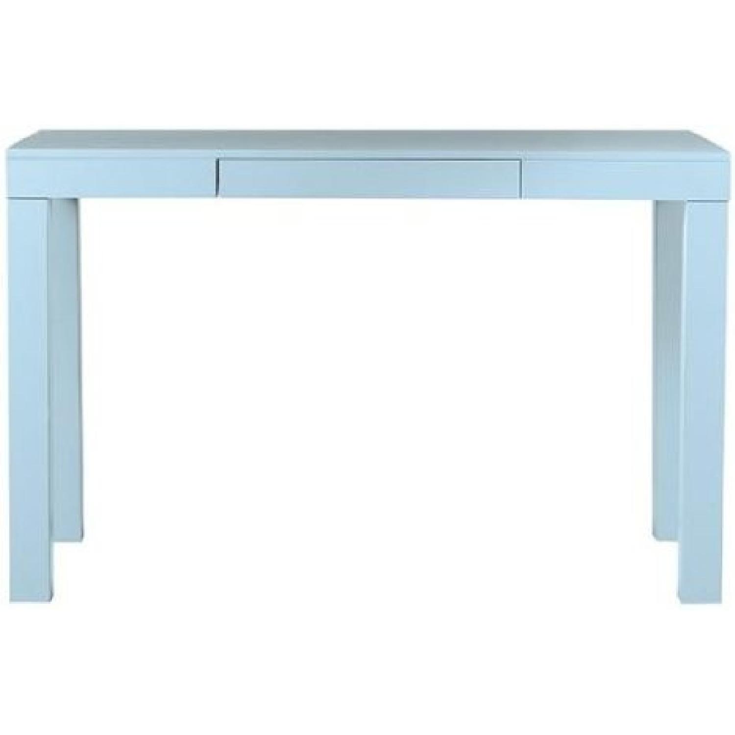 Home Decorators Collection Blue Parsons Desk with Narrow Drawer - image-1