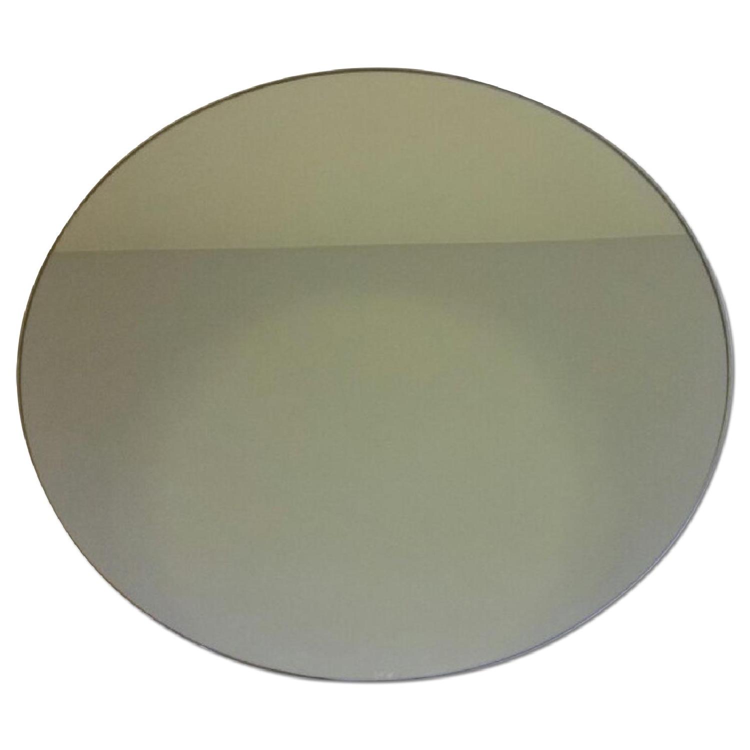 Frameless Antique Round Electro Copper Plated Mirror AptDeco