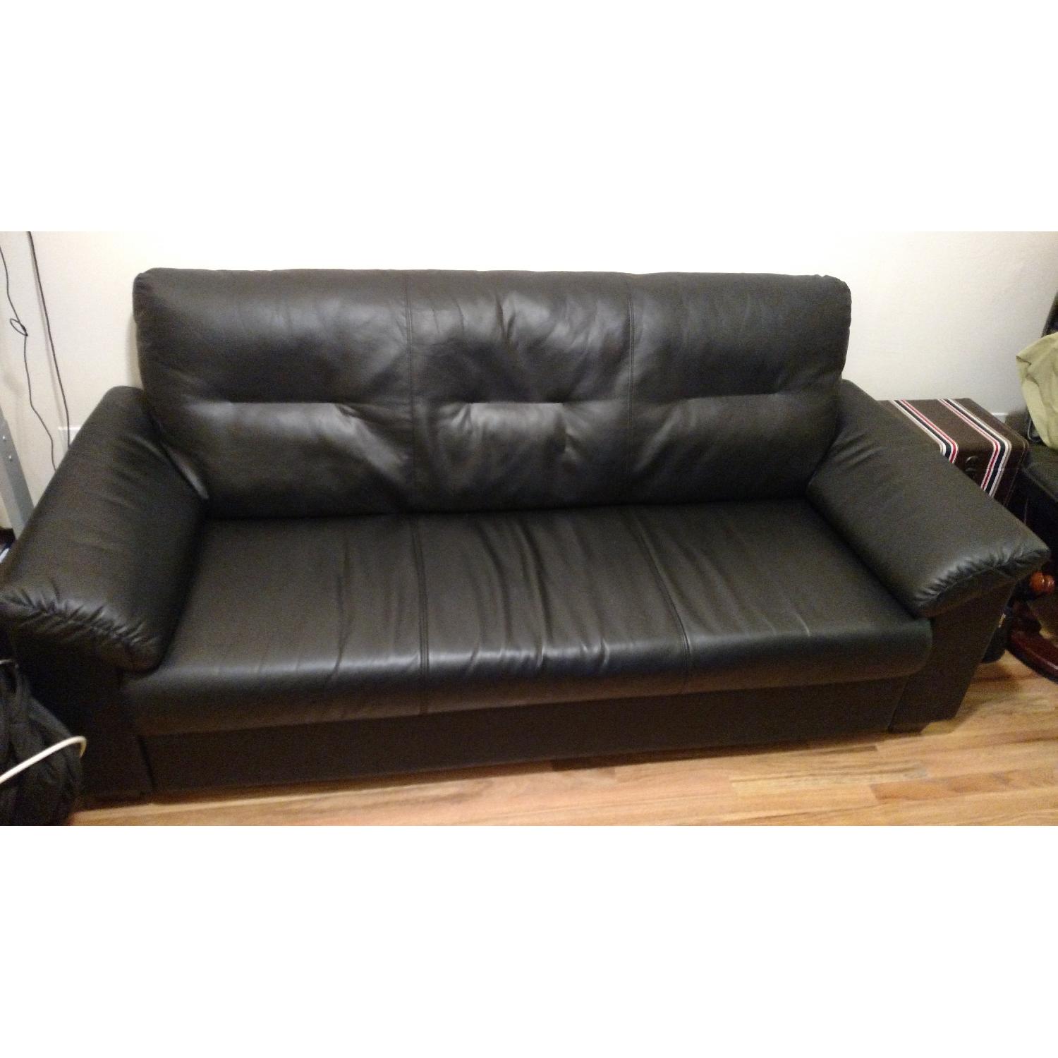 Ikea Vinyl/Leather Sofa - image-5