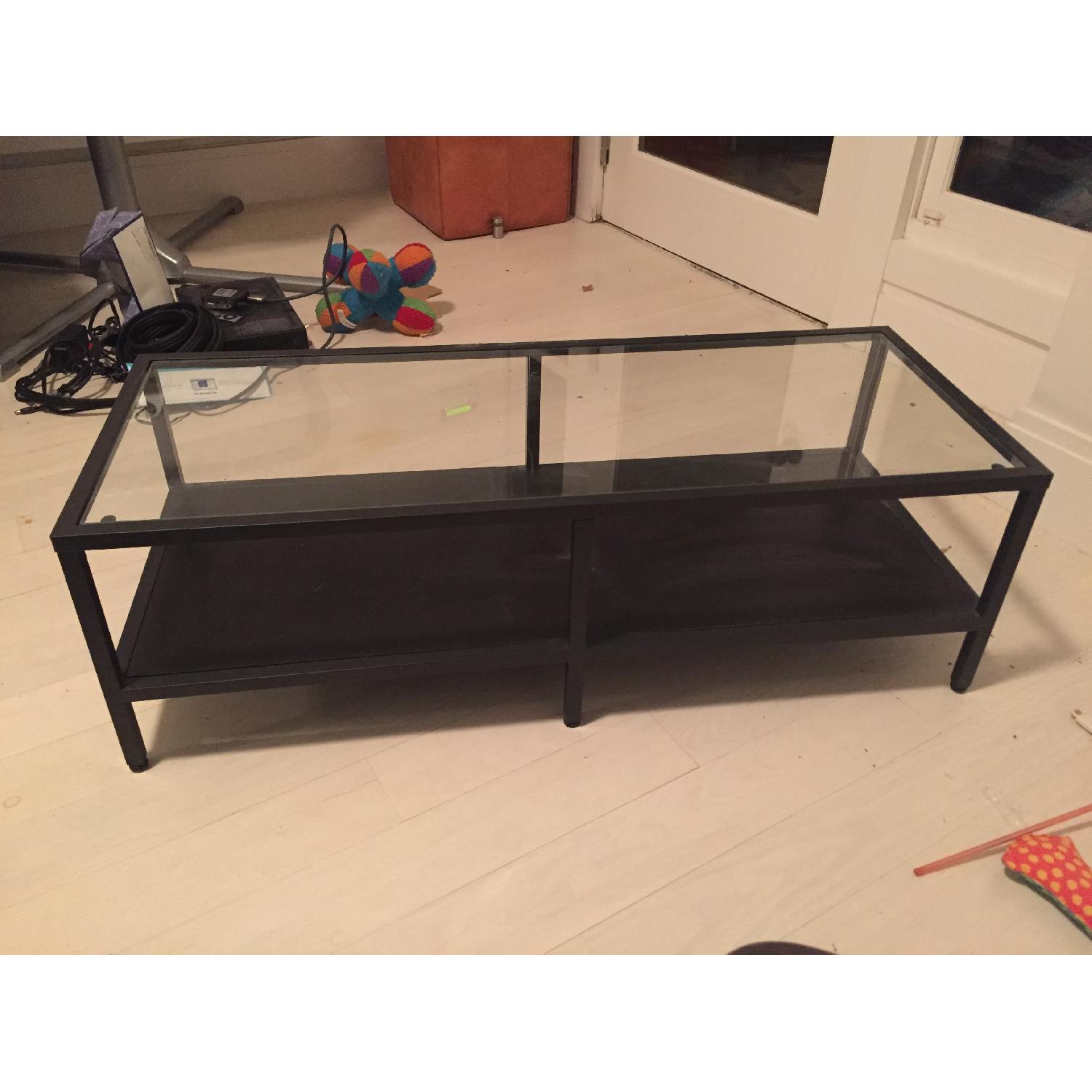 Small Slim Glass Top Coffee Table - image-1