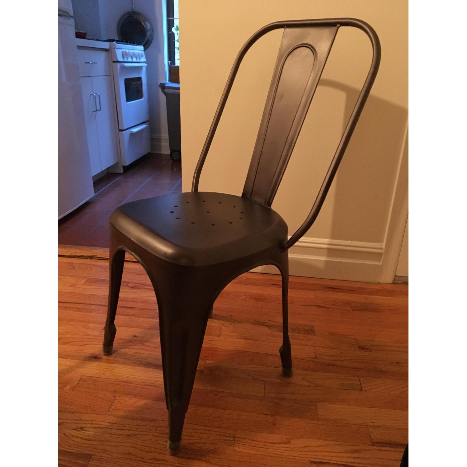 Restoration Hardware Burnished Steel Remy Side Chair - image-4