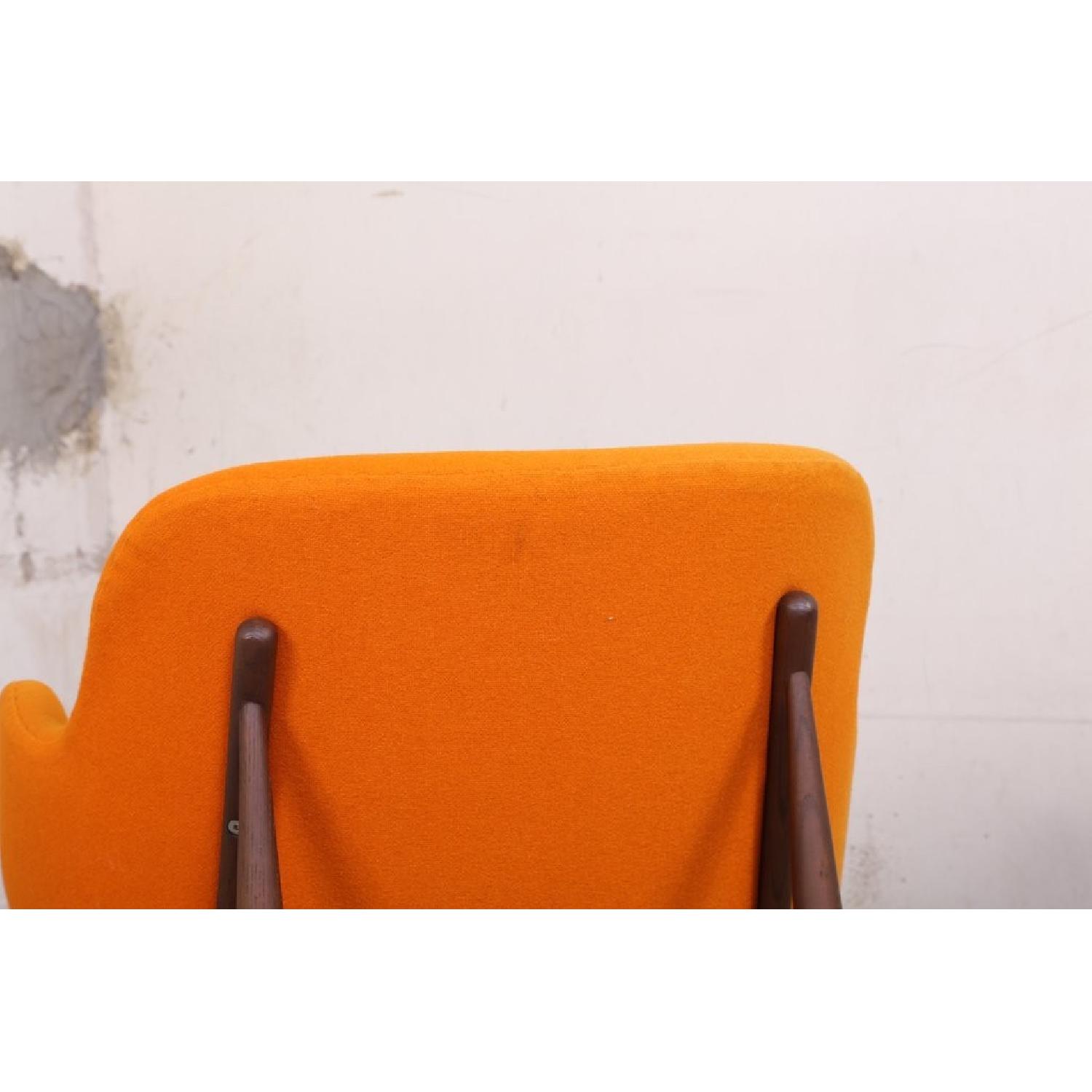 Kofod-Larsen-Style Orange Fabric Lounge Chair - image-1