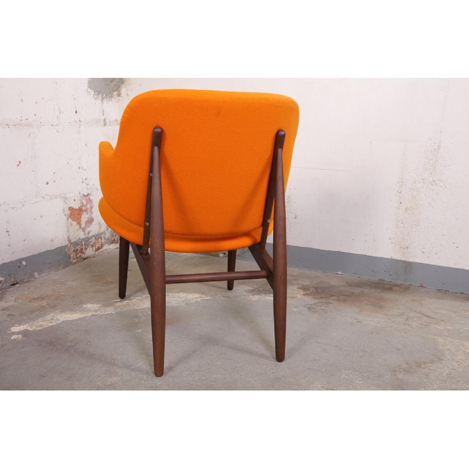 Kofod-Larsen-Style Orange Fabric Lounge Chair - image-4