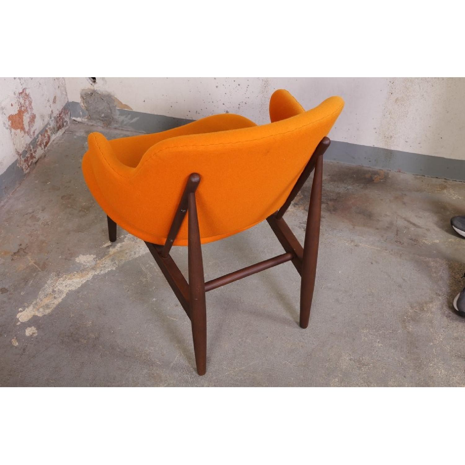 Kofod-Larsen-Style Orange Fabric Lounge Chair - image-5