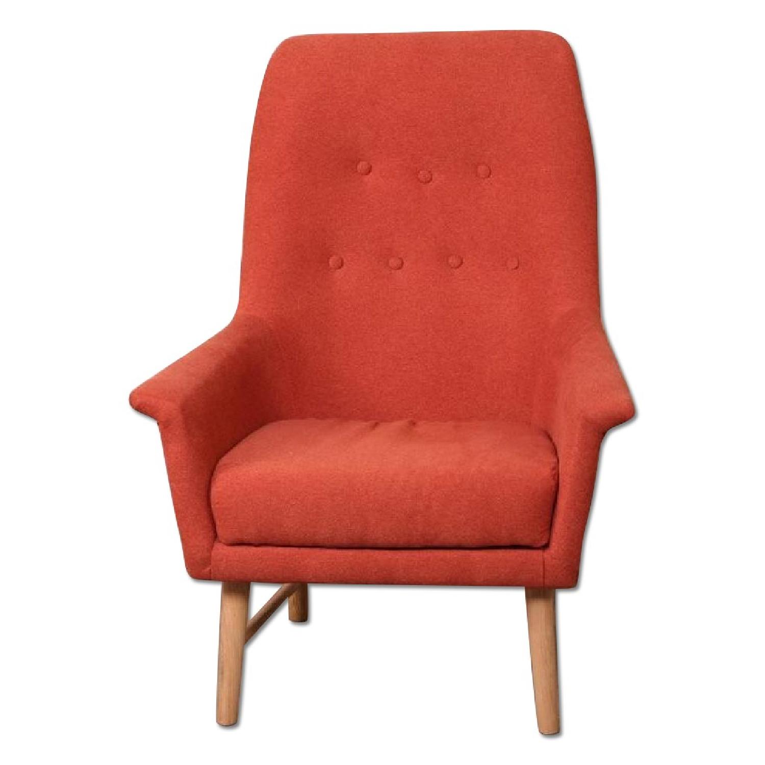 Mid-Century Burnt Orange Lounge Chair - image-0