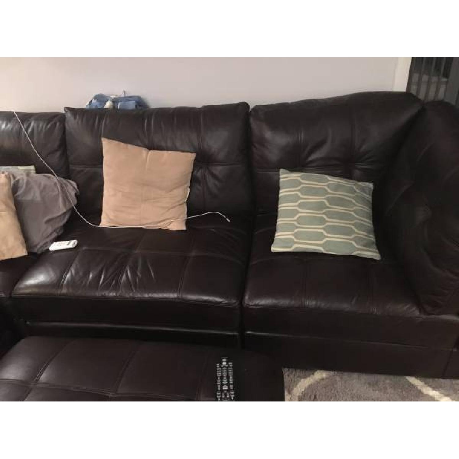 Abbyson Living 5 Piece Espresso Leather Sectional Sofa - image-2