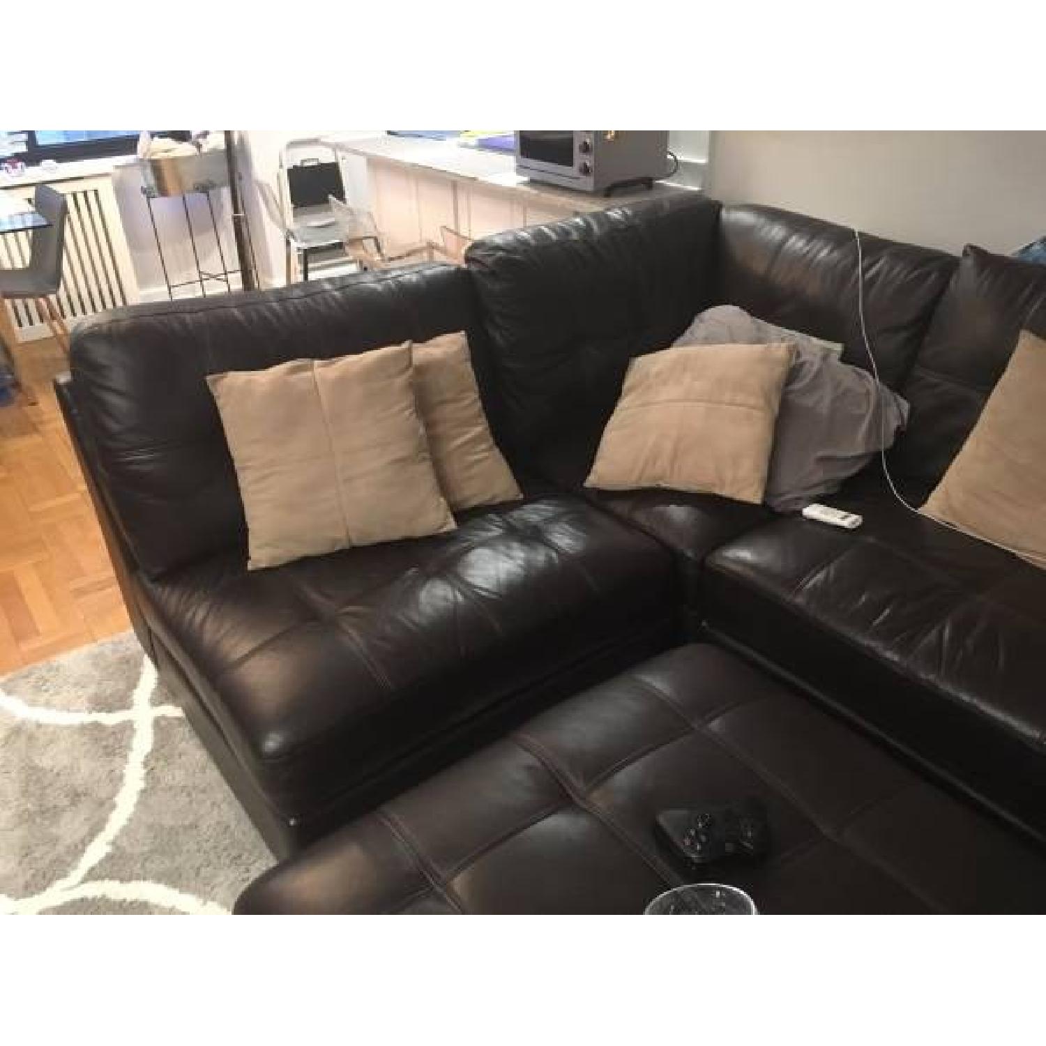 Abbyson Living 5 Piece Espresso Leather Sectional Sofa - image-3