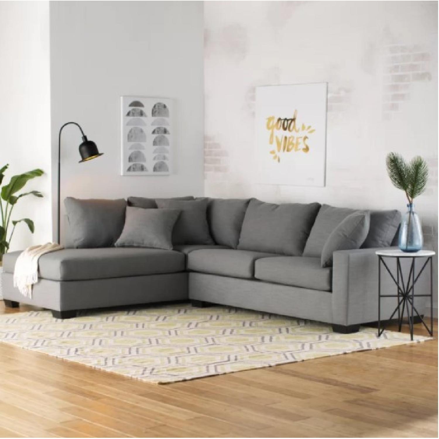 LFacing Gray 2Piece Sectional Sofa AptDeco