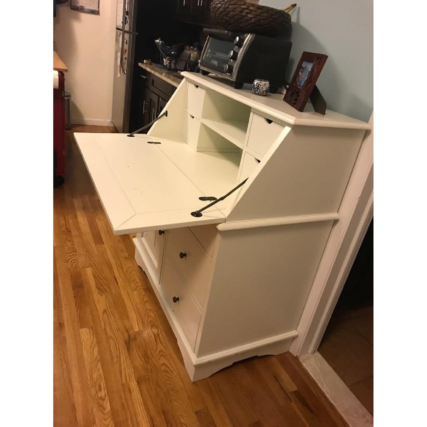 Pottery Barn Antique White Graham Secretary - image-3