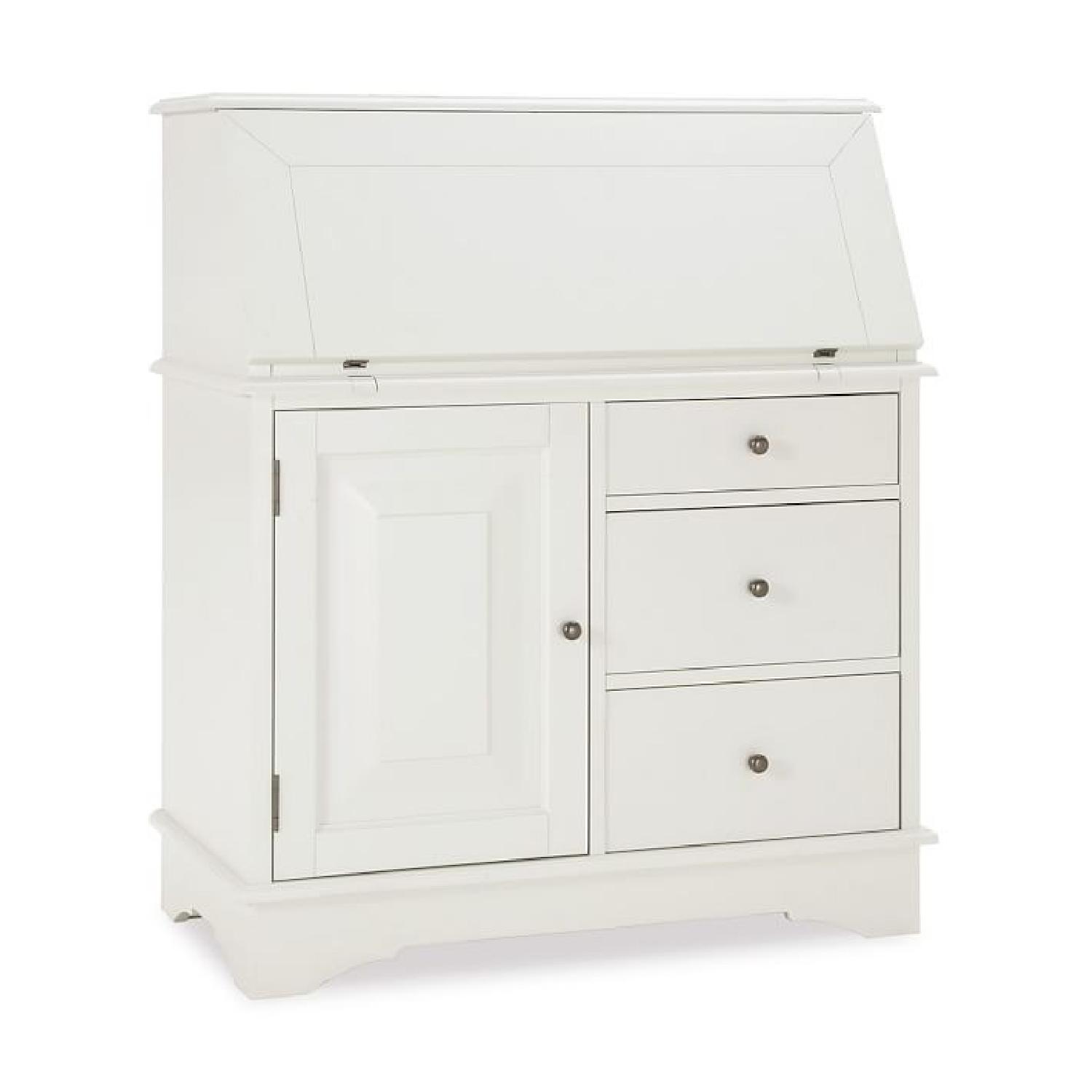 Pottery Barn Antique White Graham Secretary - image-0