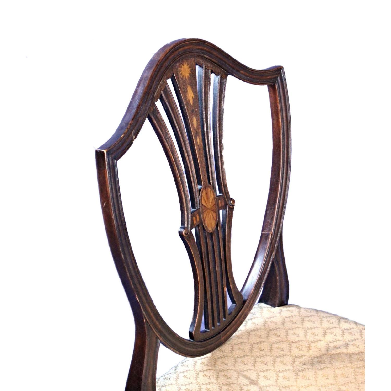 19th Century Antique Inlaid Hepplewhite Shield Back Chair - image-10