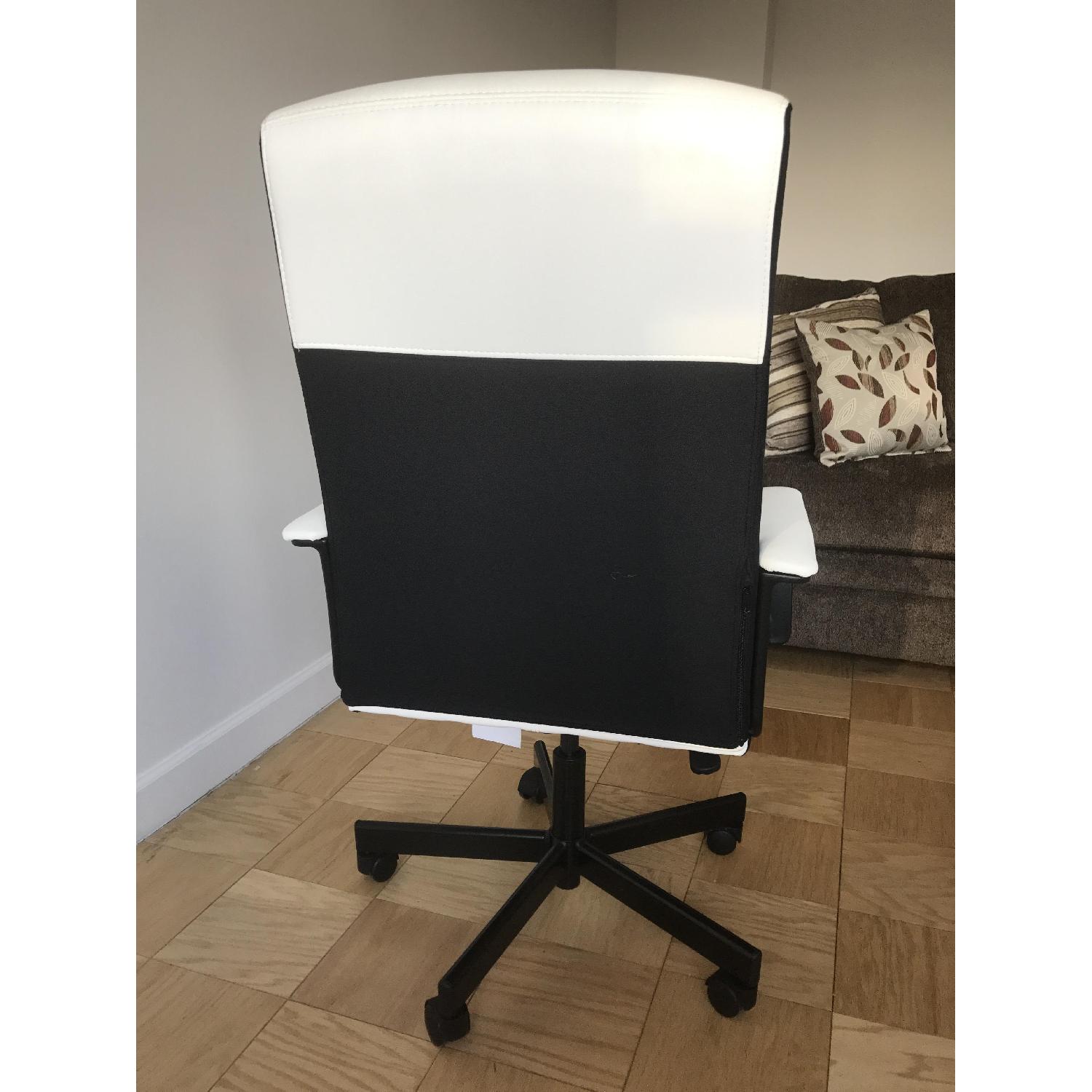 Ikea White & Black Leather Office Chair - image-3