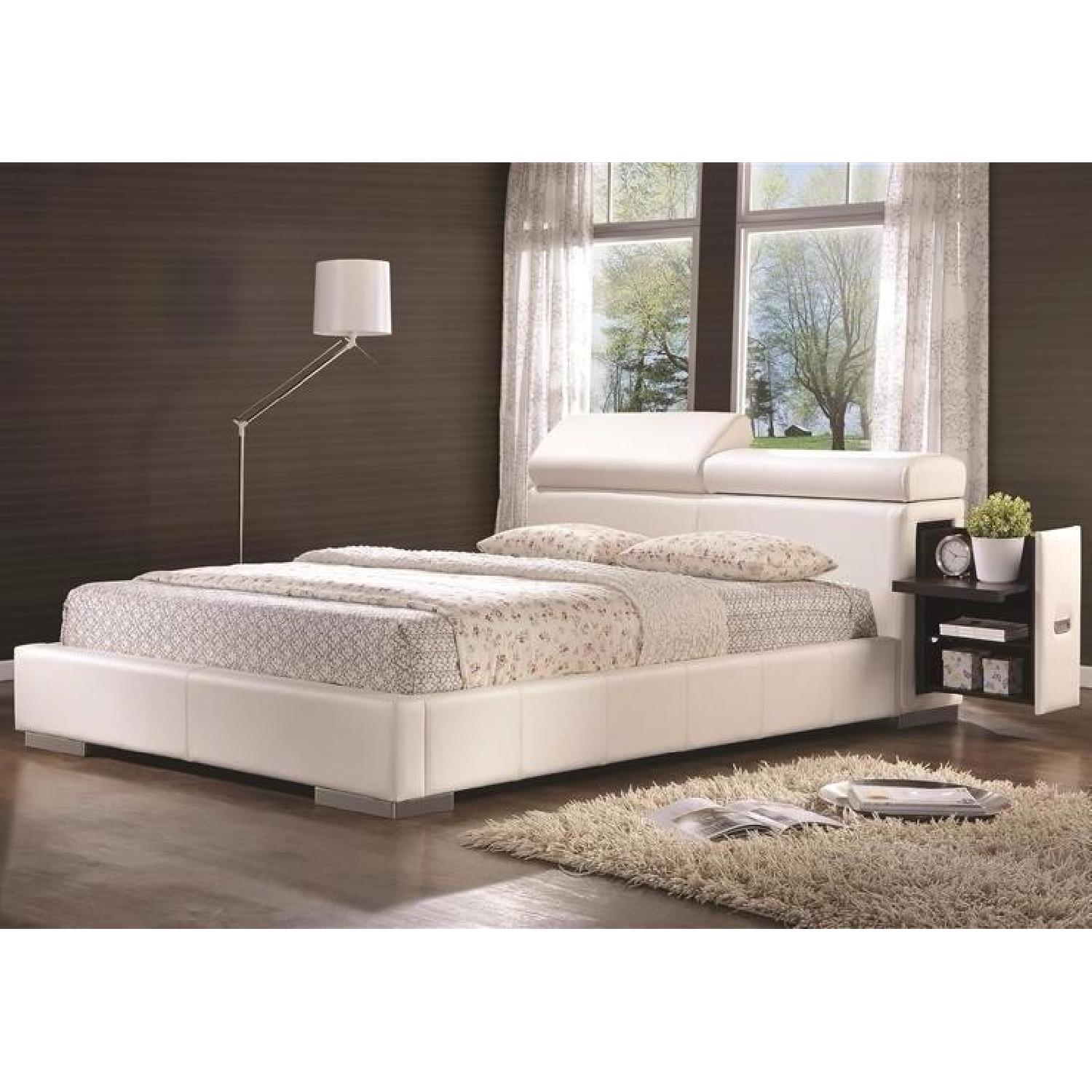 Coaster Storage White Faux Leather Upholstered Bed - image-3