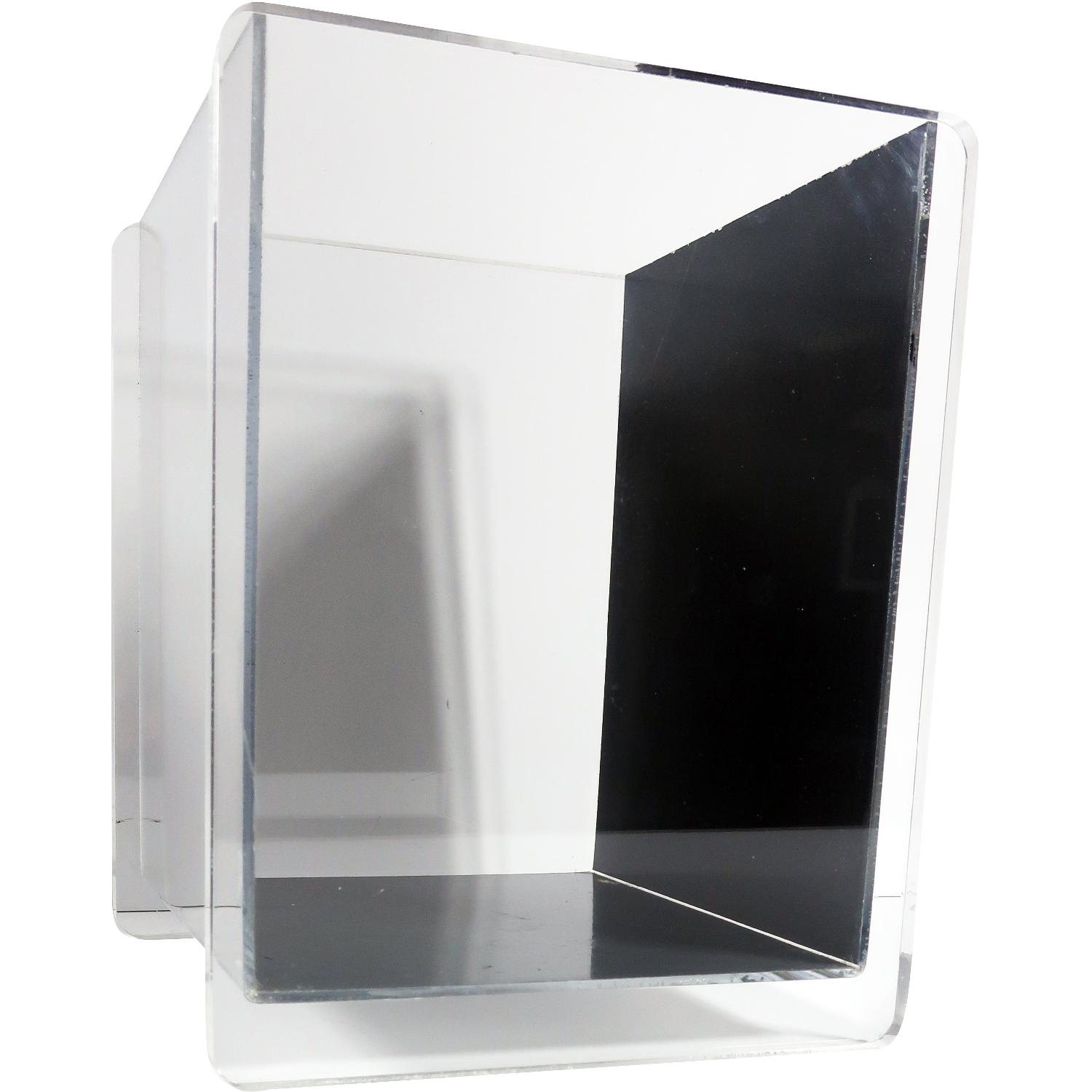 Vintage Lucite & Mirror Acrylic Waste Basket. - image-4