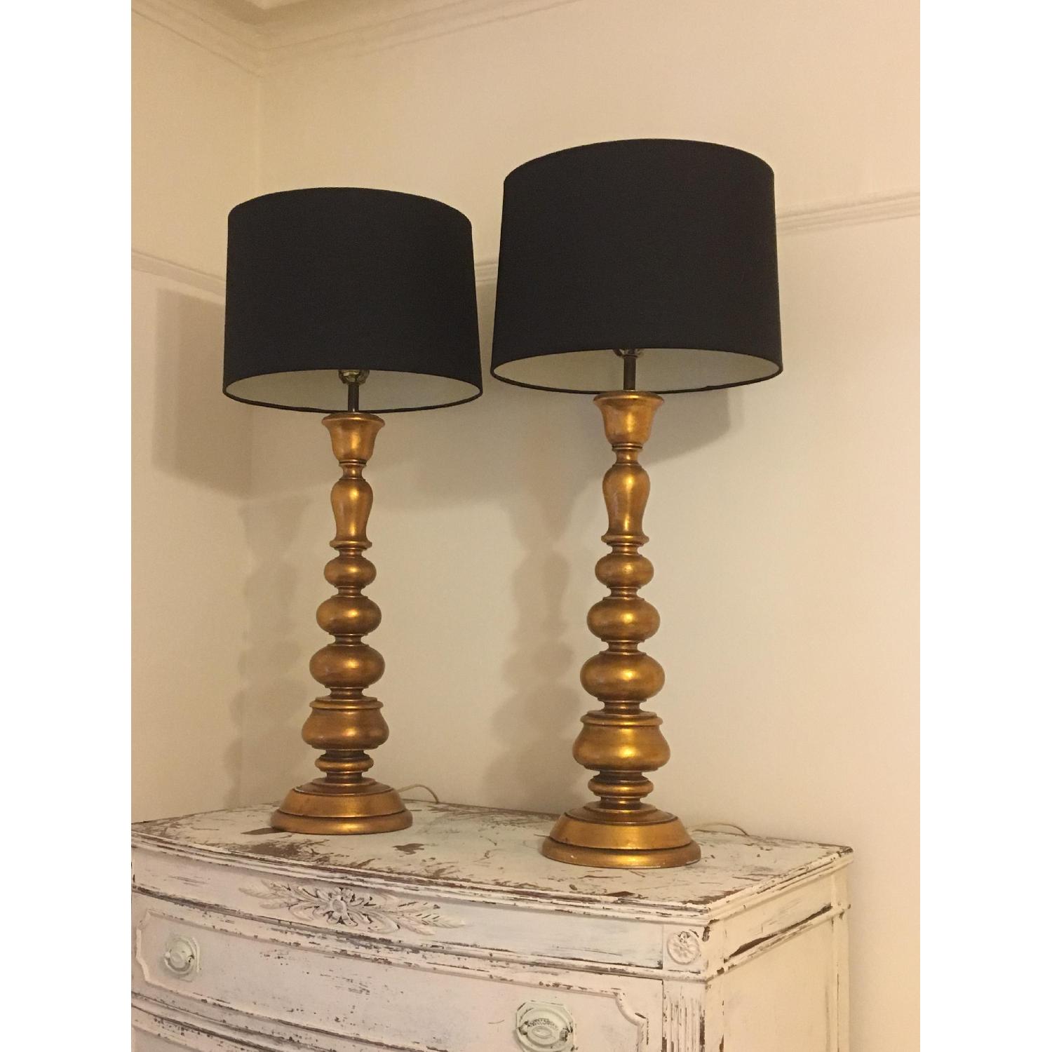 Large Gold Vintage Table Lamp - image-10