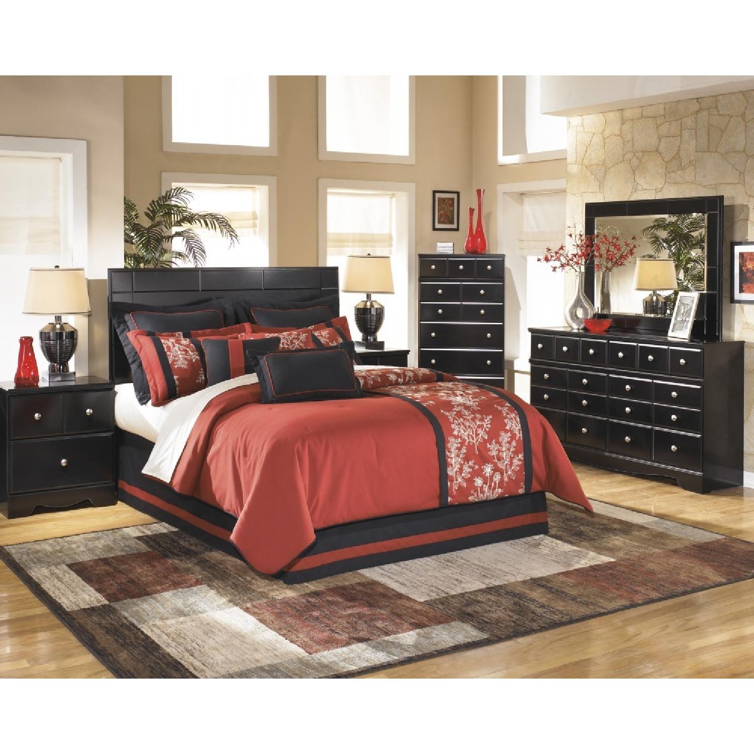 black and red dresser Antique Victorian Red & Black Rose Dresser with Mirror