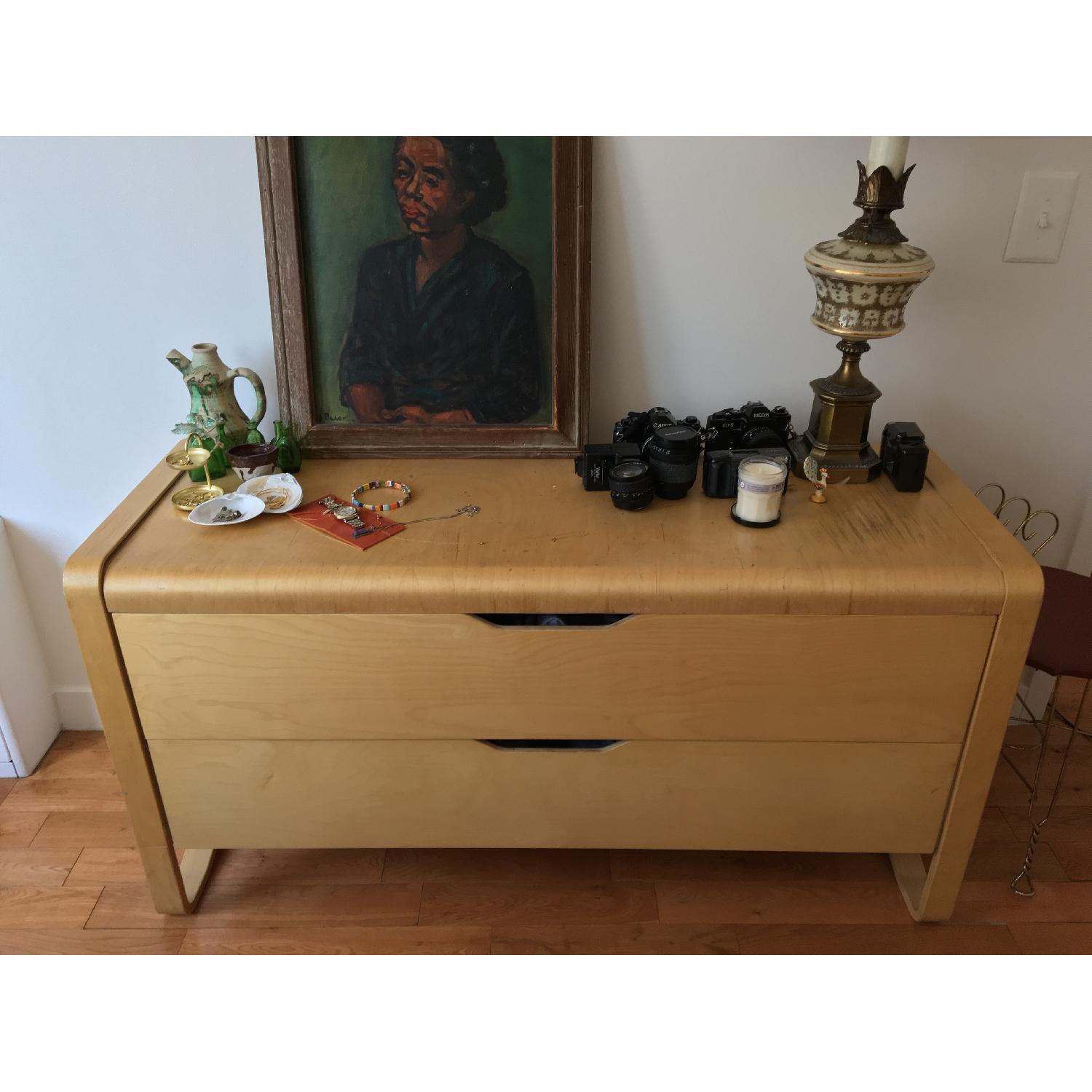 Vintage Scandinavian Mid Century Bench/Entryway Shoe Storage - image-3